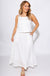 Off White Eyelet Crop Top Midi Skirt Set - Entro - Gaudie & Co. Nederland TX Boutique