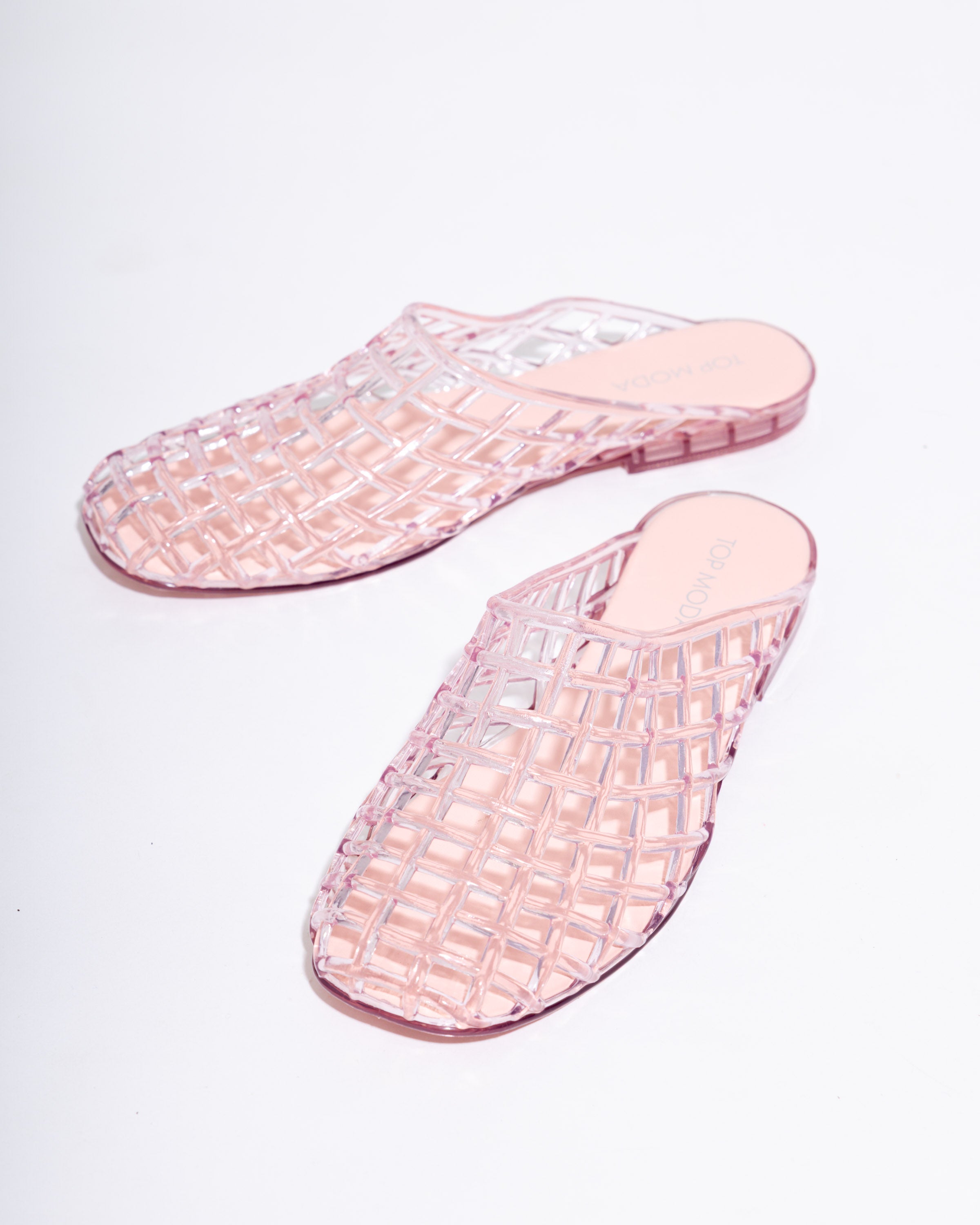 Jelly Slip On Flats in Pink