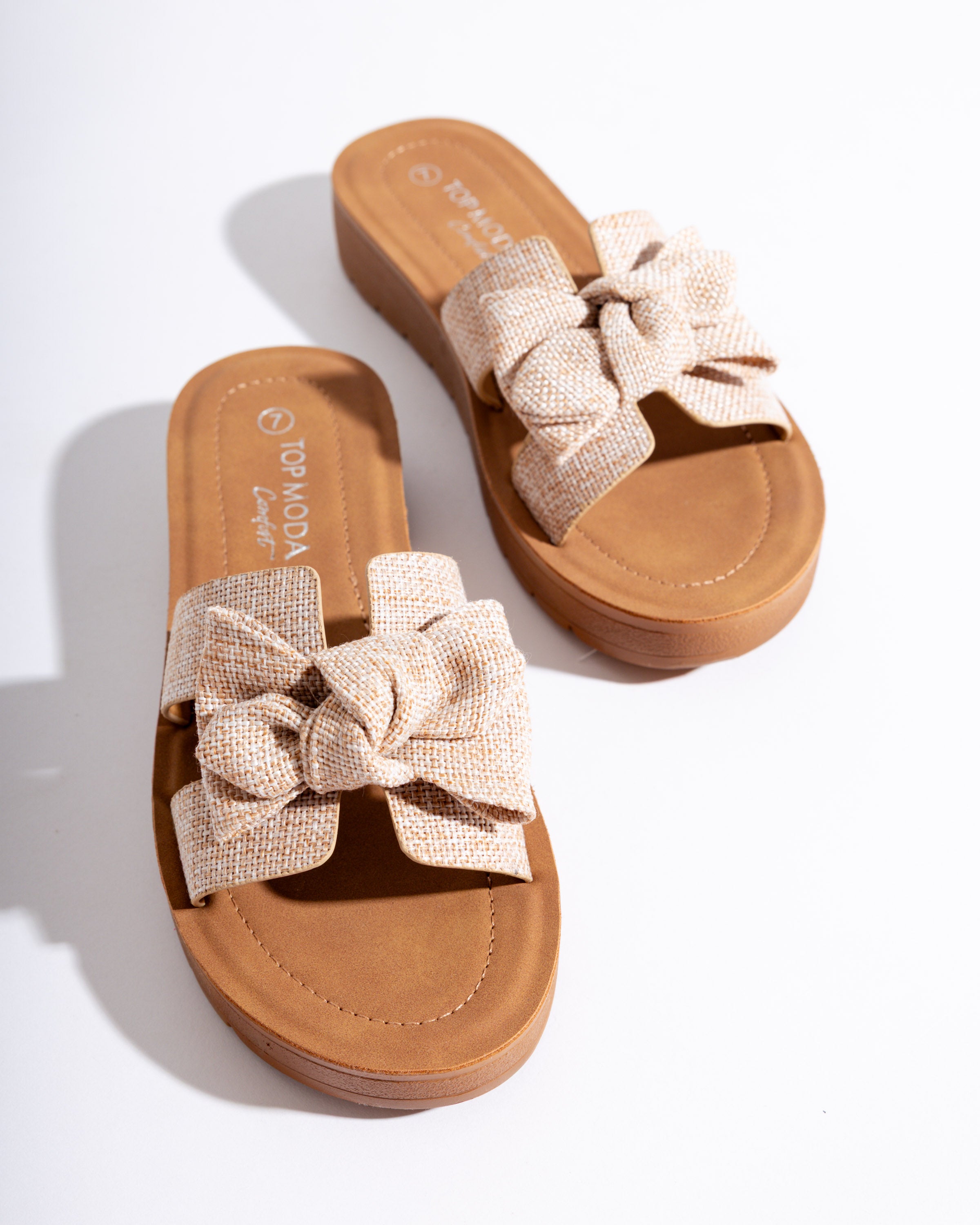 Susie Bow Sandal in Beige/Linen