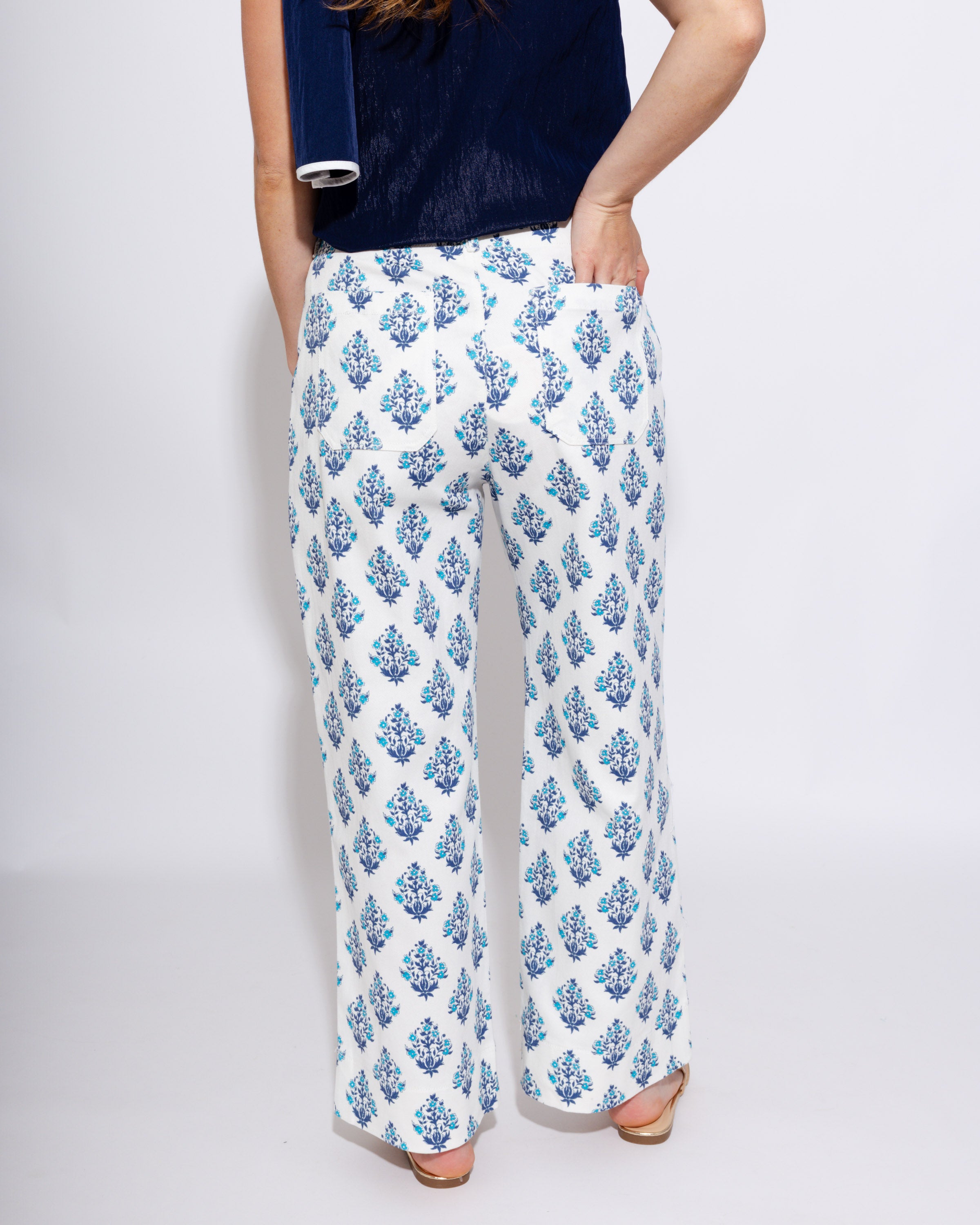 Floral Wide Leg Crop Pants