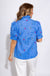Blue Floral Puff Sleeve Top Pink Blooms - Entro - Gaudie & Co. Southeast Texas Boutique