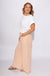 Peach Stripe Linen Drawstring Wide Leg Pants - GEEGEE - Gaudie & Co. Texas Boutique