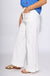 High Waist Off White Scallop Hem Wide Leg Pants - Entro - Gaudie & Co. TX Boutique