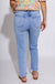 Mid-rise straight leg light wash denim jeans with fray hem detail, women's boutique denim at Gaudie & Co