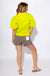 Lime Bubble Sleeve Shirred V-Neck Blouse - Gaudie & Co. Texas Boutique