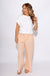 White Seam Detail Cropped Cap Sleeve Knit Top - Entro - Gaudie & Co. Texas Boutique
