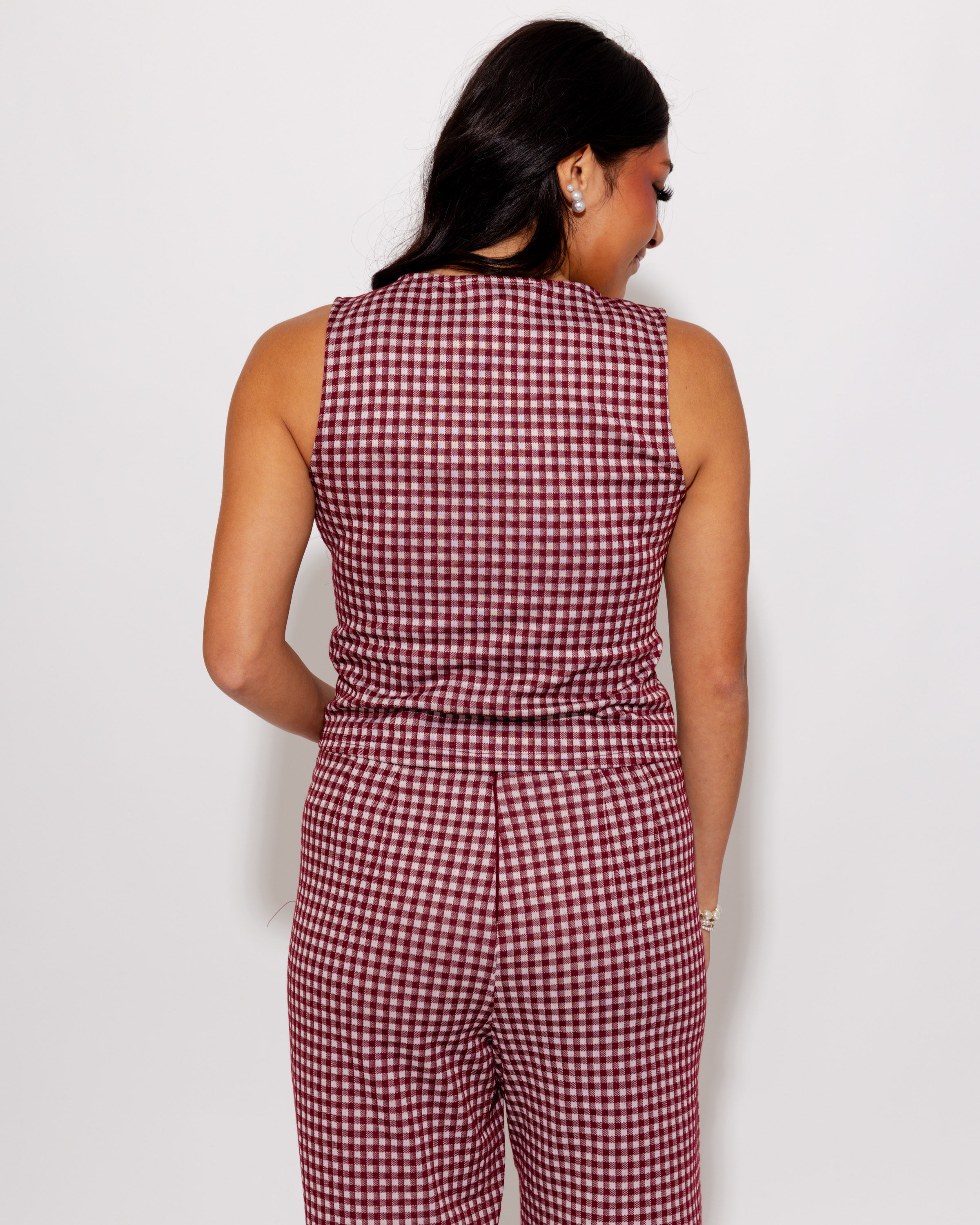 Sweet Gingham Button Up Top