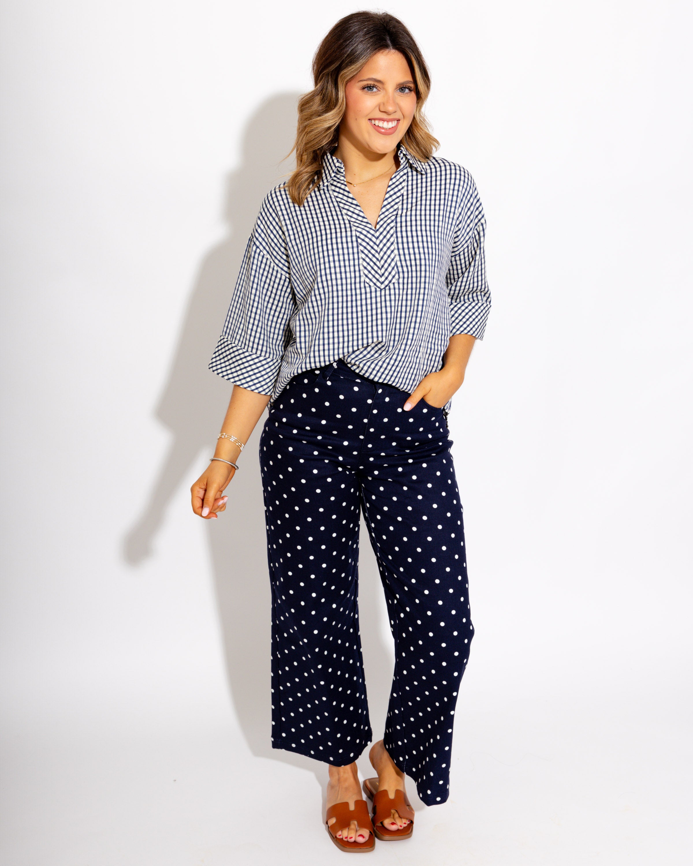 The Timeless Check Top in Navy