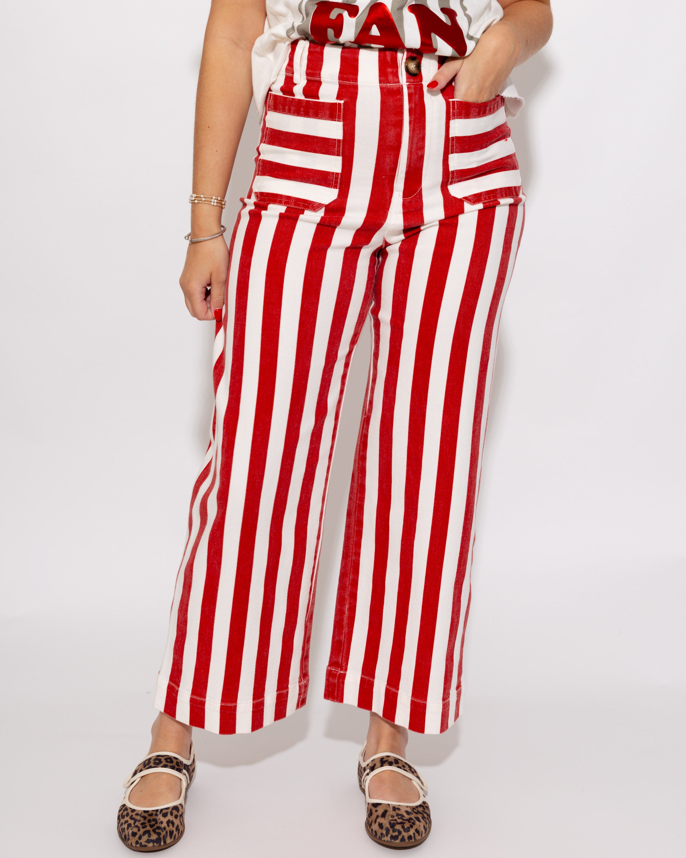 Varsity Stripe Wide Leg Pants