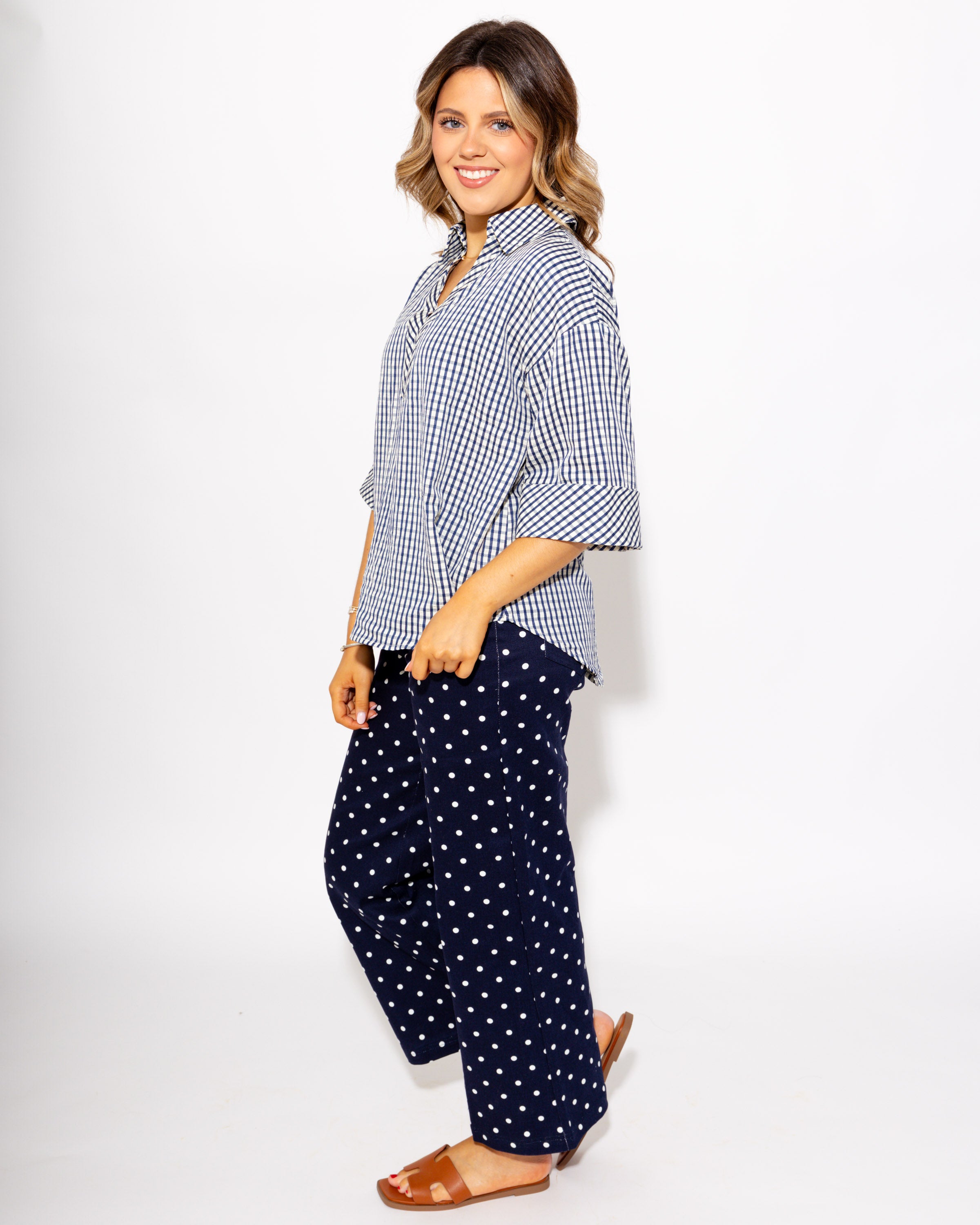 The Timeless Check Top in Navy