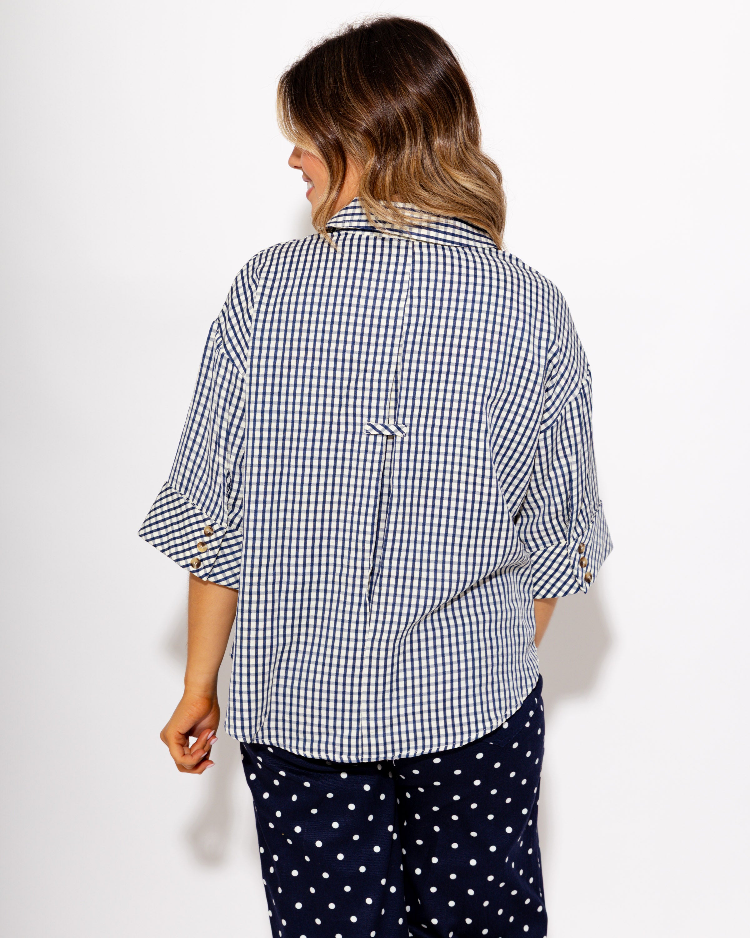 The Timeless Check Top in Navy