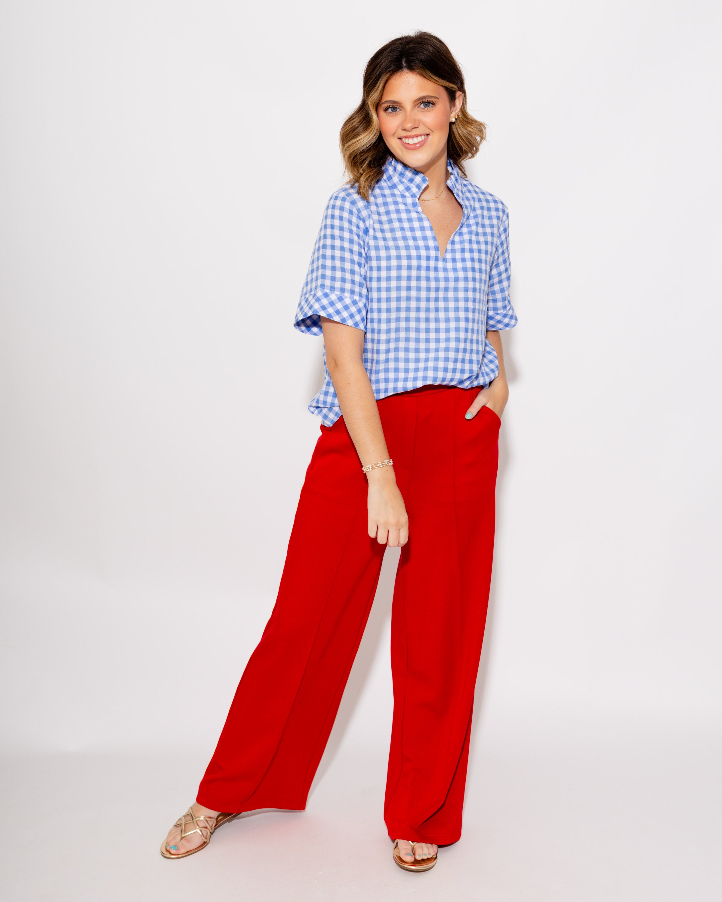 Sweet & Classic Gingham Top in Blue
