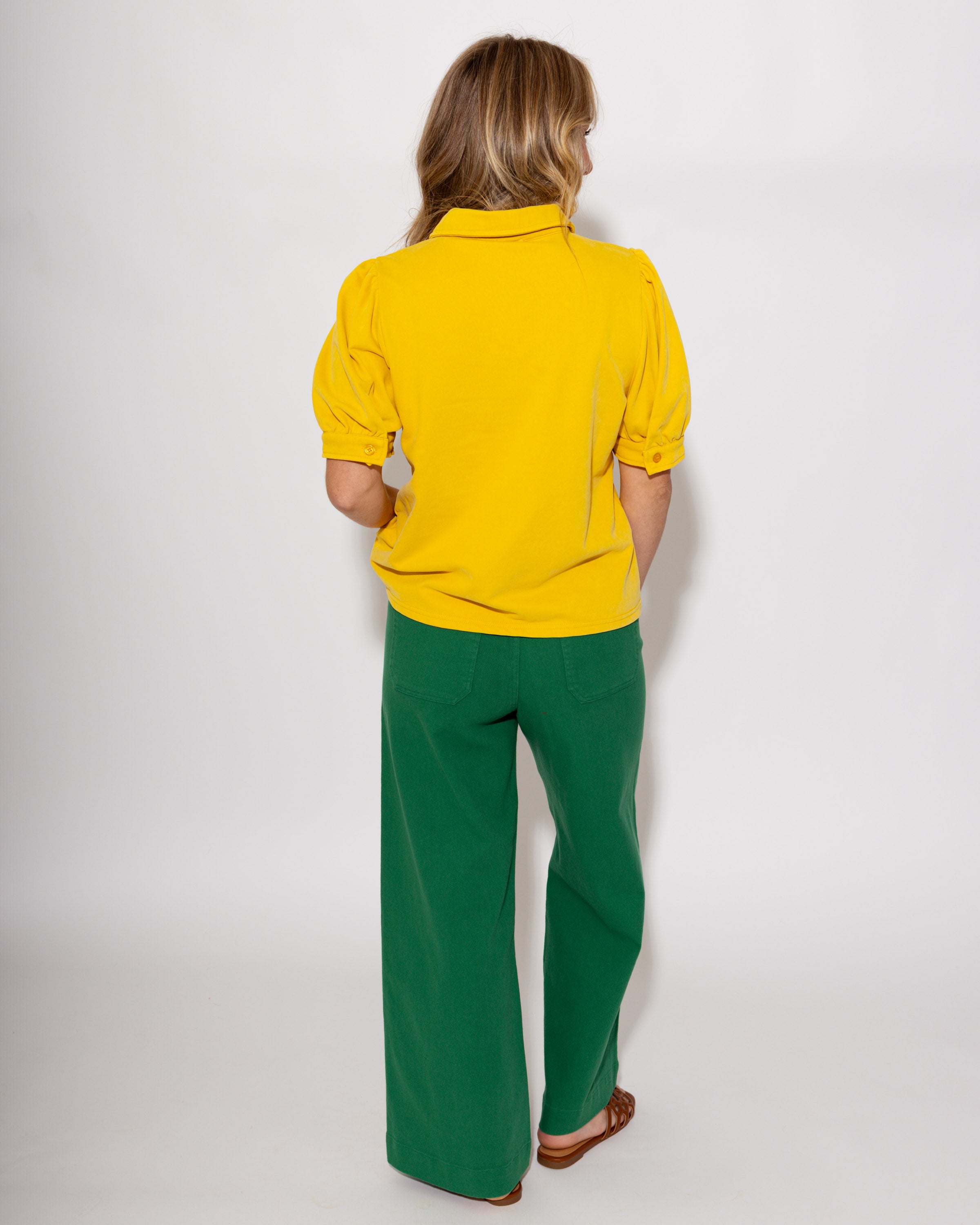 Effortless Puff Sleeve Button-Up Top