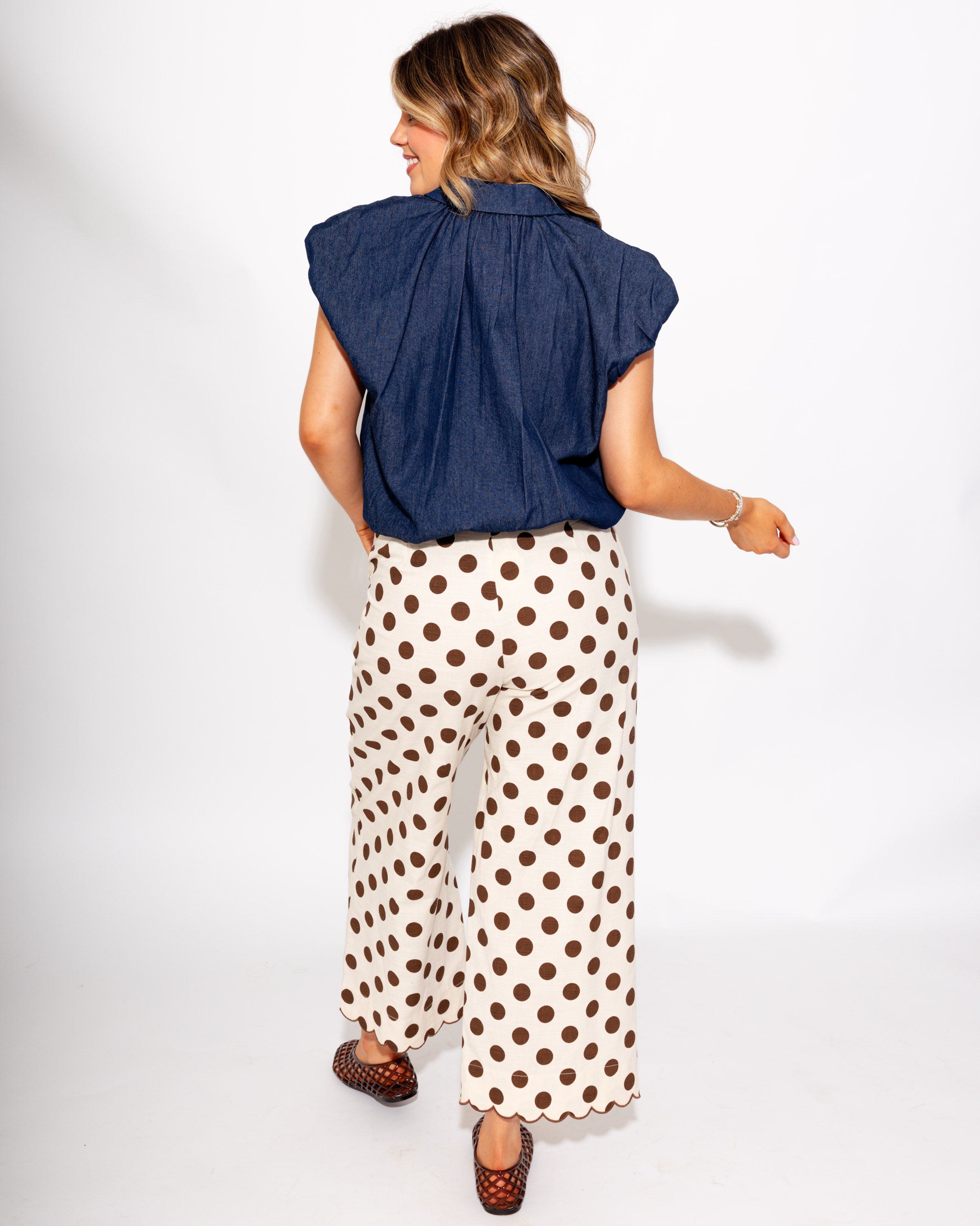 Pleated Bubble Hem Top