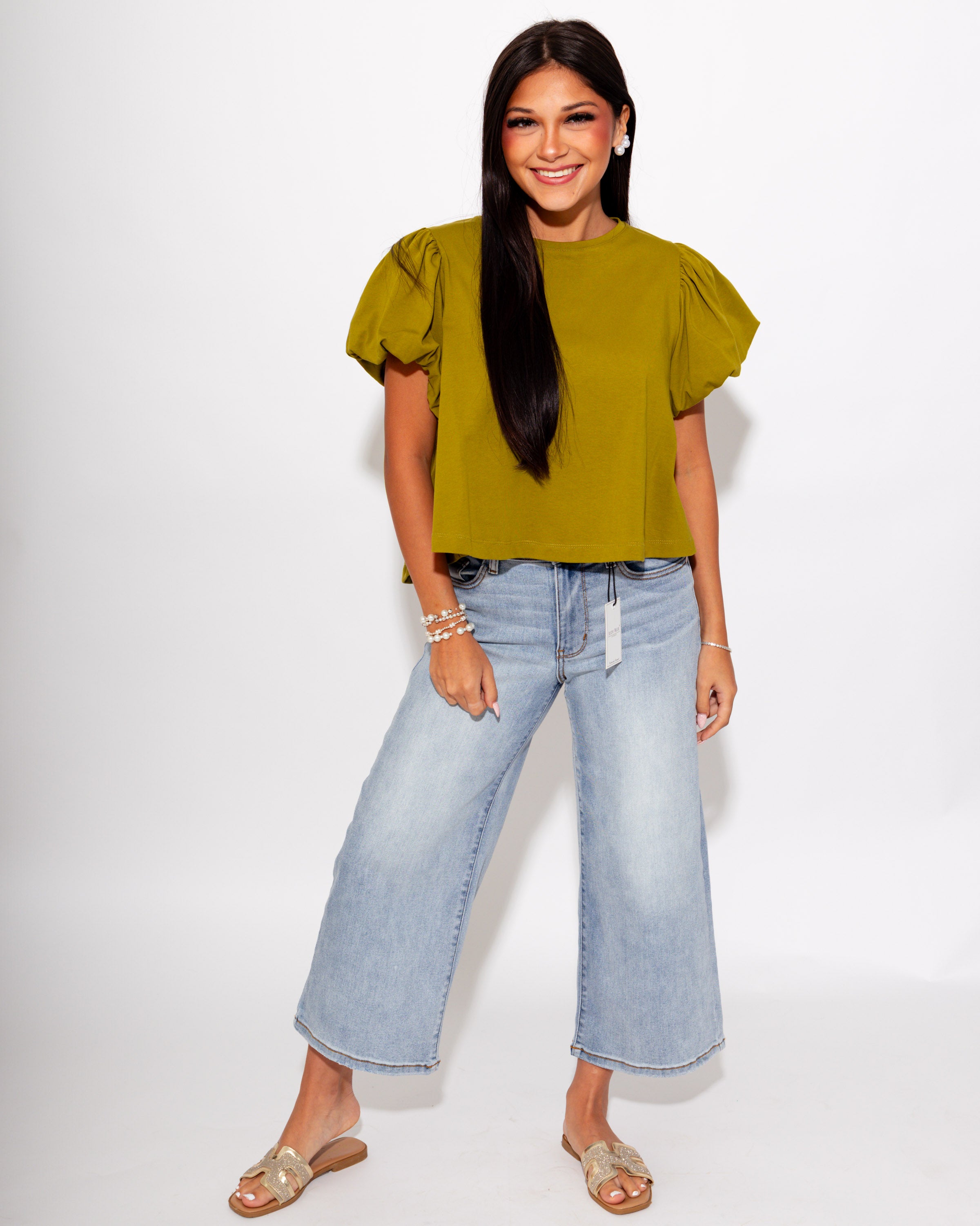 Cropped Wide Leg Jeans
