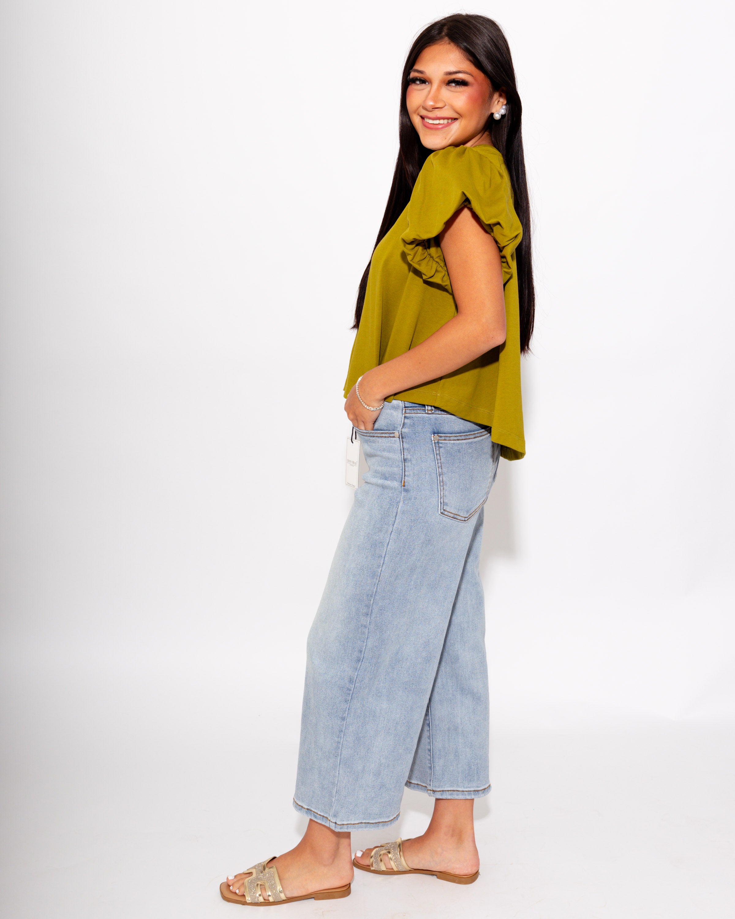 Cropped Wide Leg Jeans
