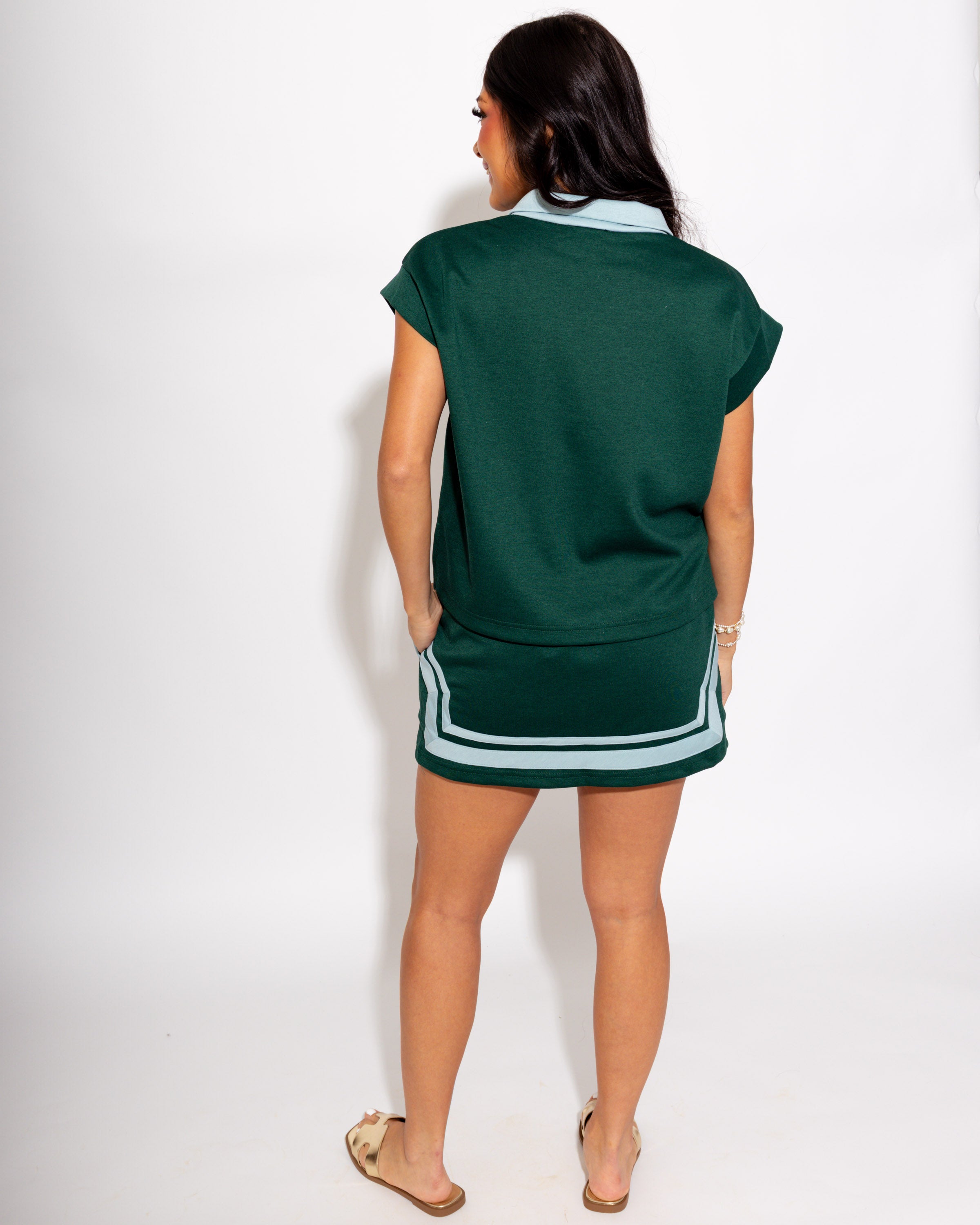 Cozy Chic Contrast Top and Skirt Set