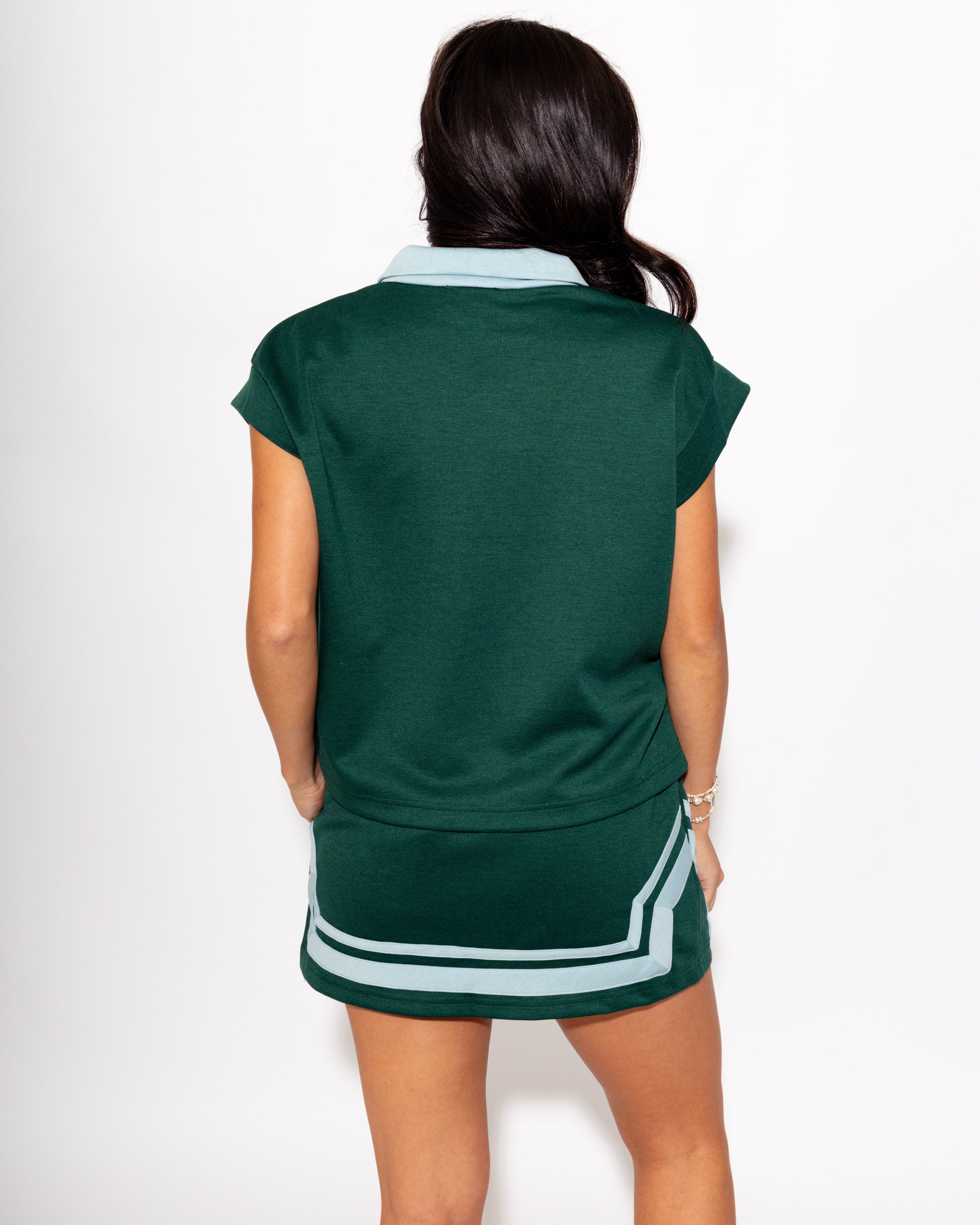 Cozy Chic Contrast Top and Skirt Set