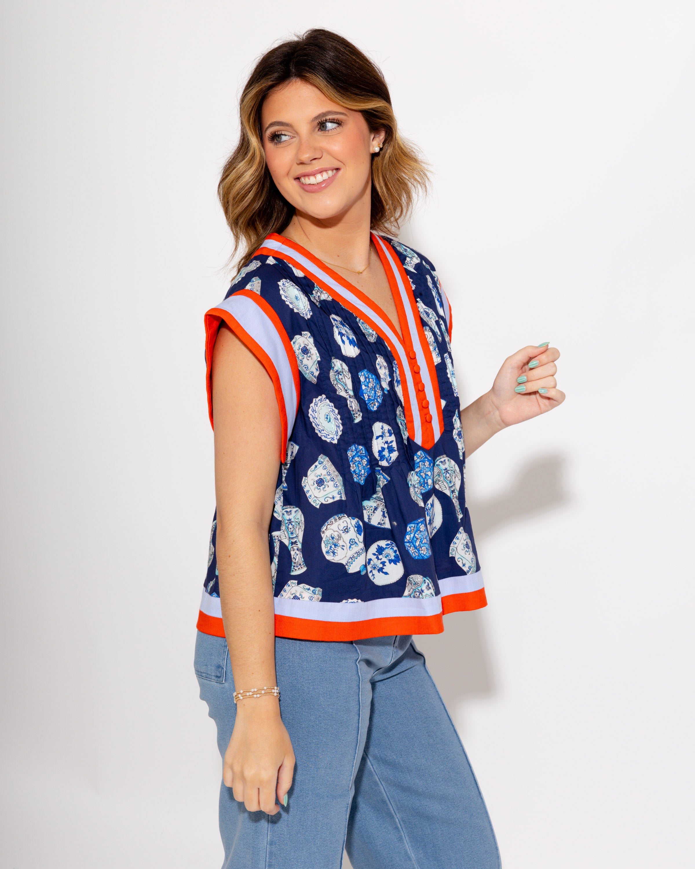 Heirloom Bloom Pleated Top