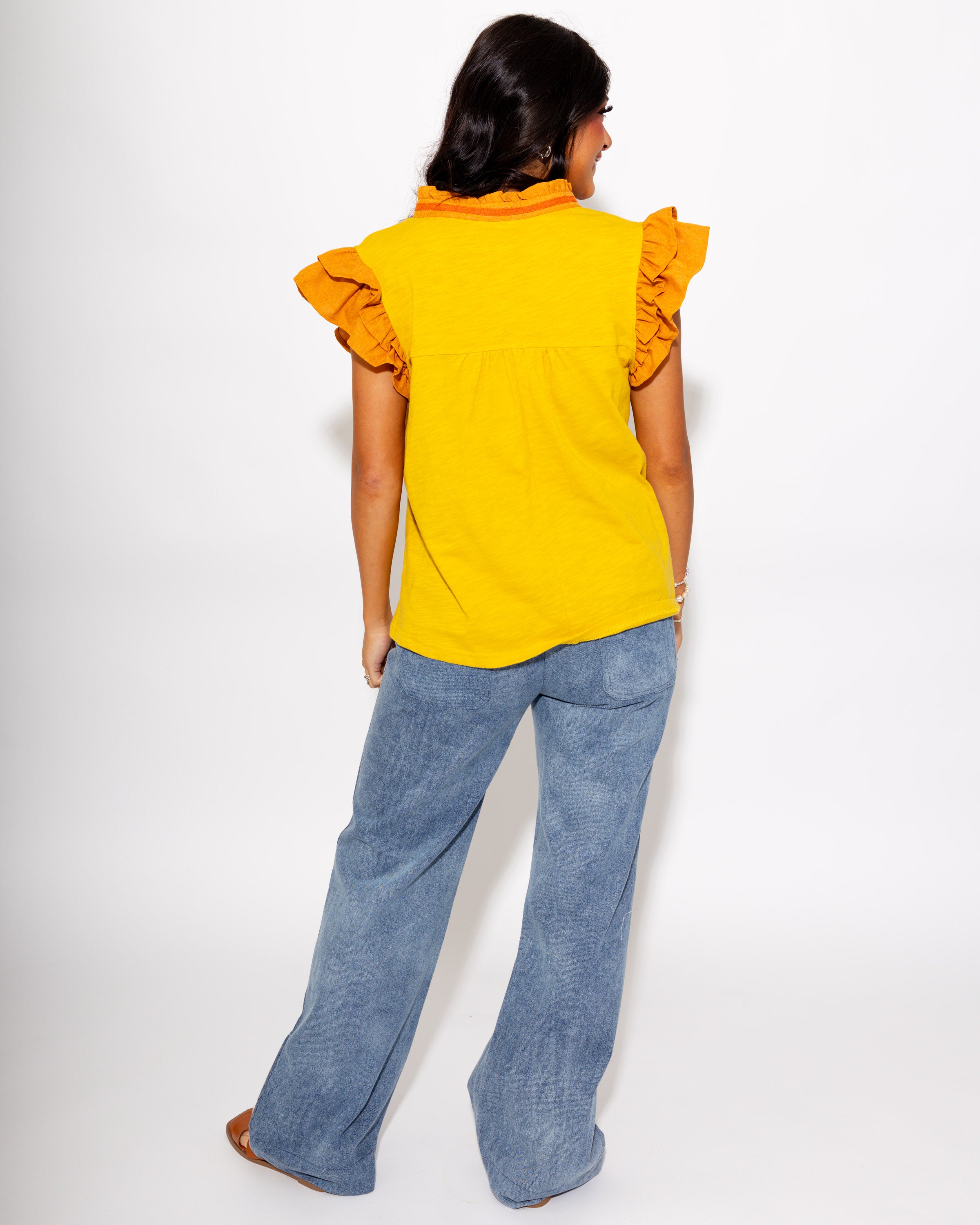 Double Ruffle Sleeve Top