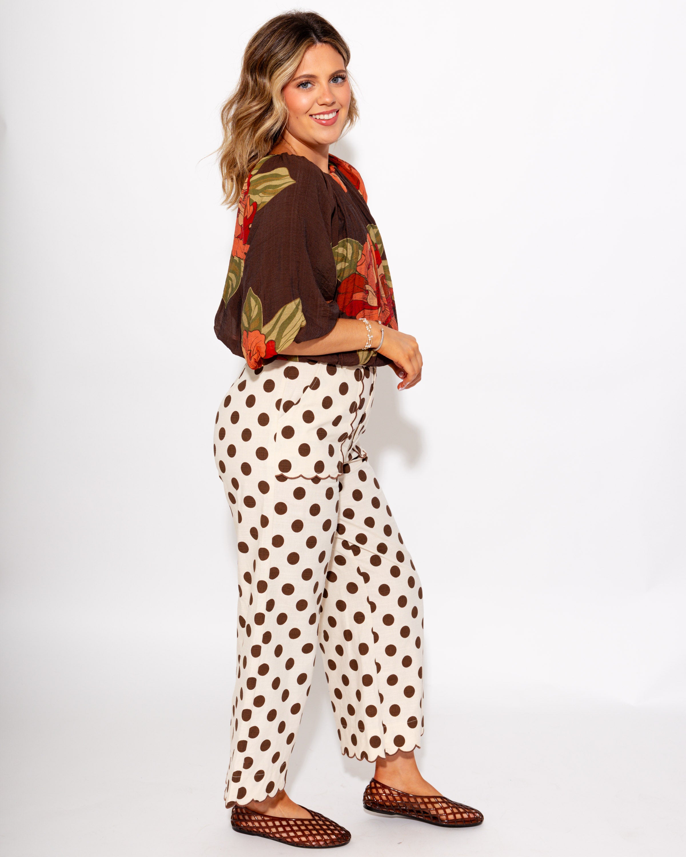 Peach Bloom Bubble Hem Top