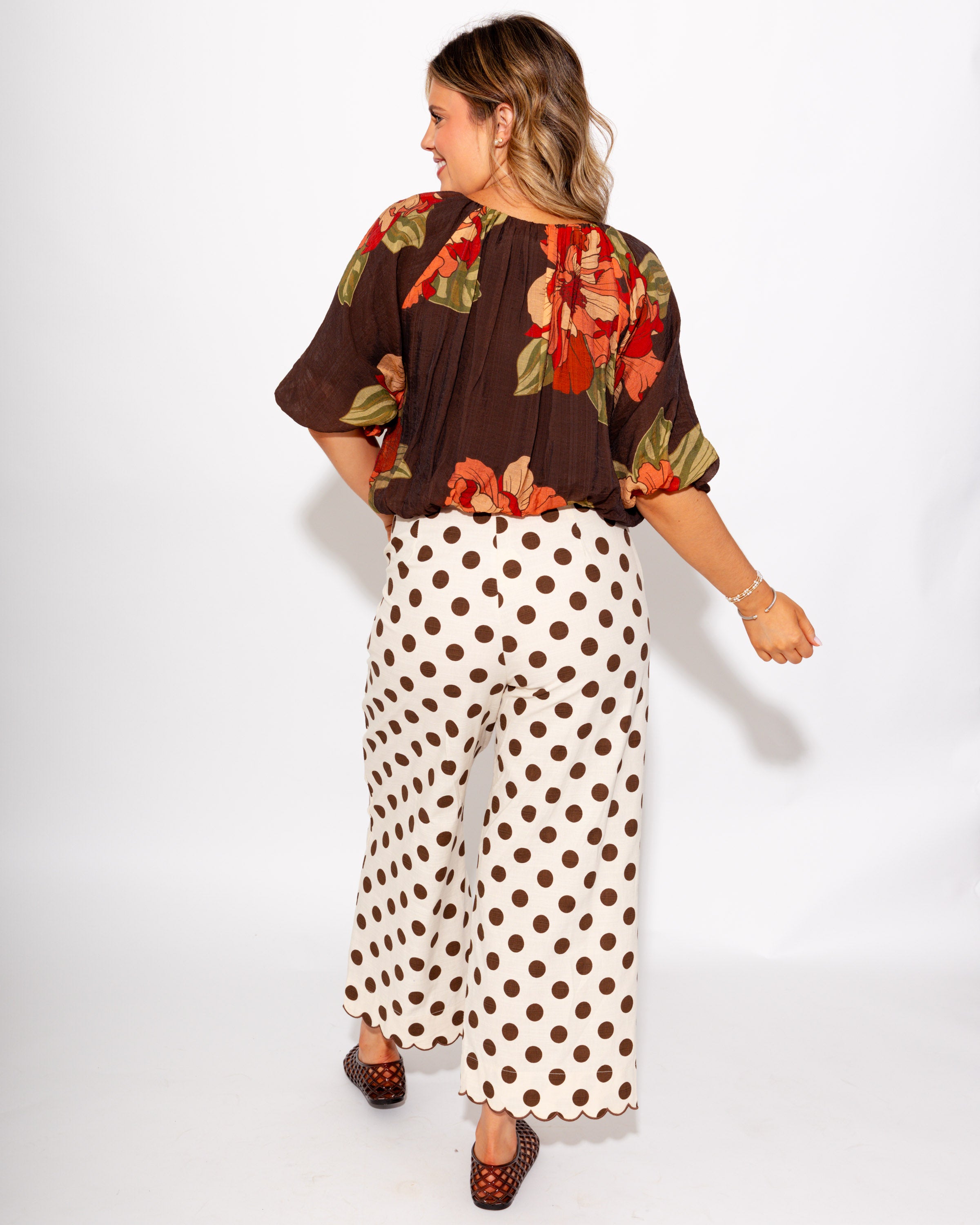 Peach Bloom Bubble Hem Top