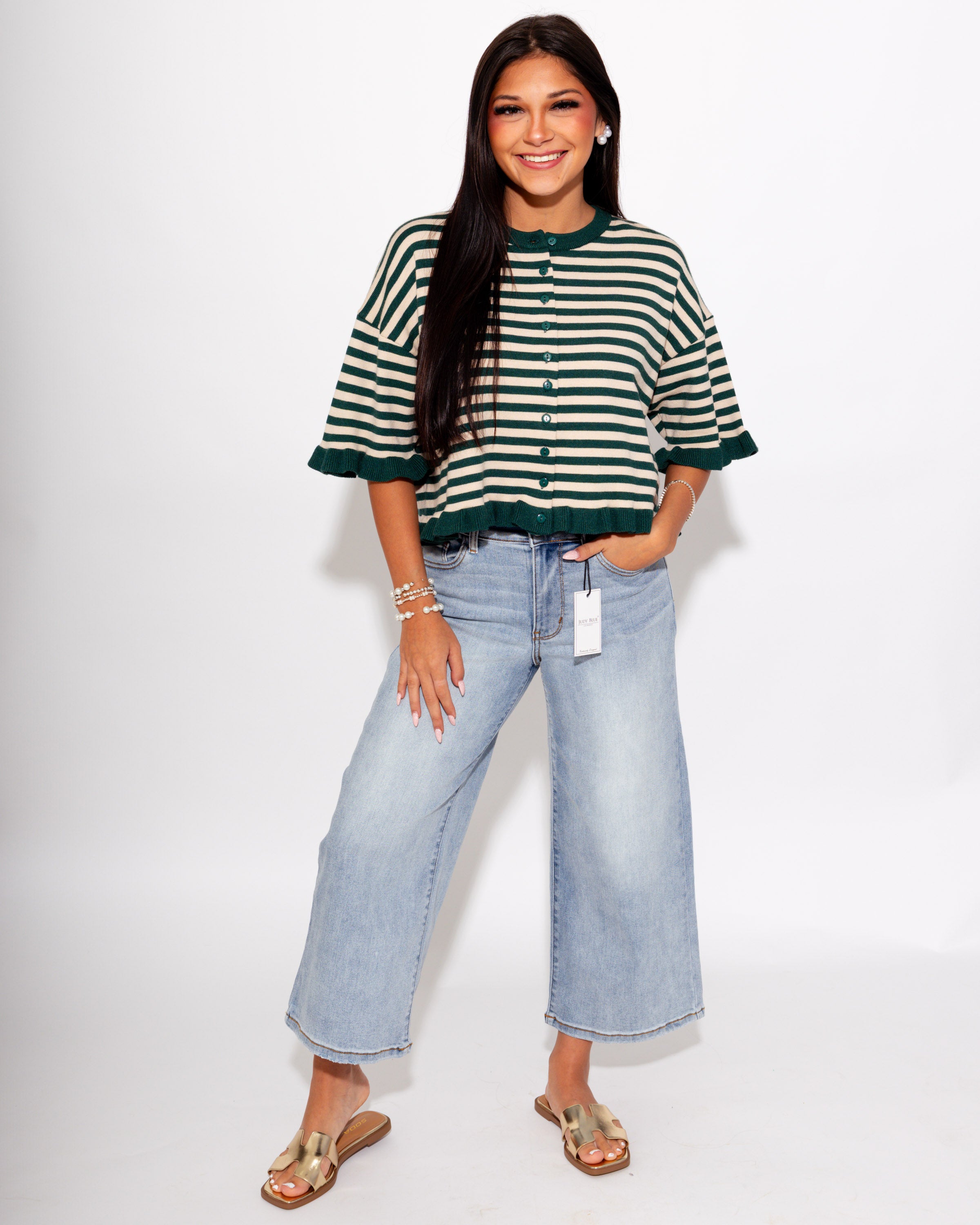 Sweet Ruffle Sleeve Detail Cardigan
