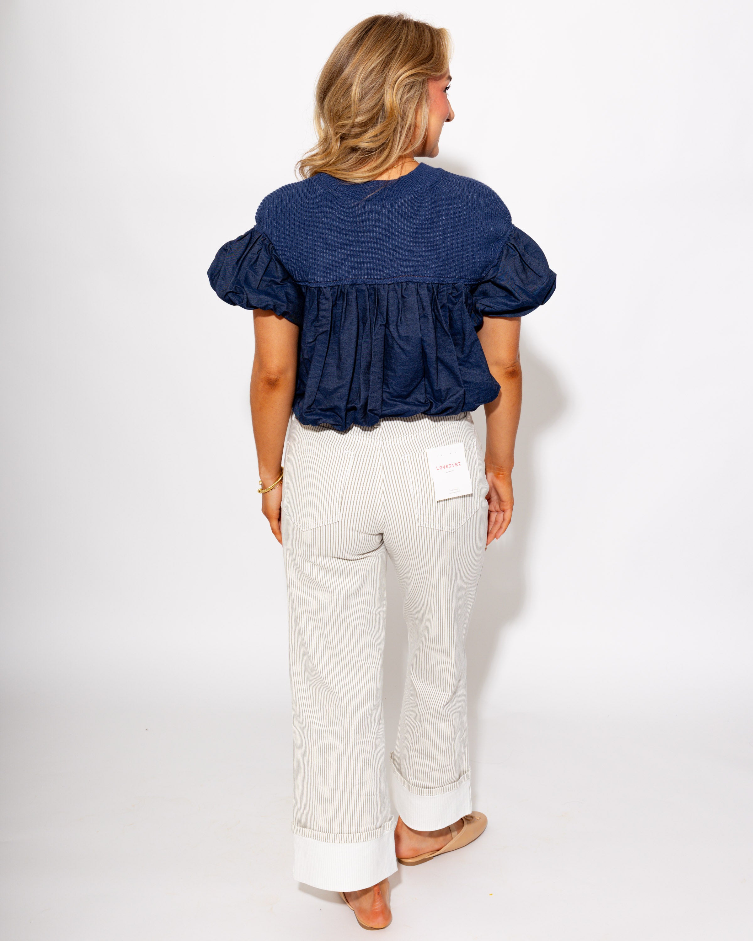 Yoke Bubble Sleeve Top