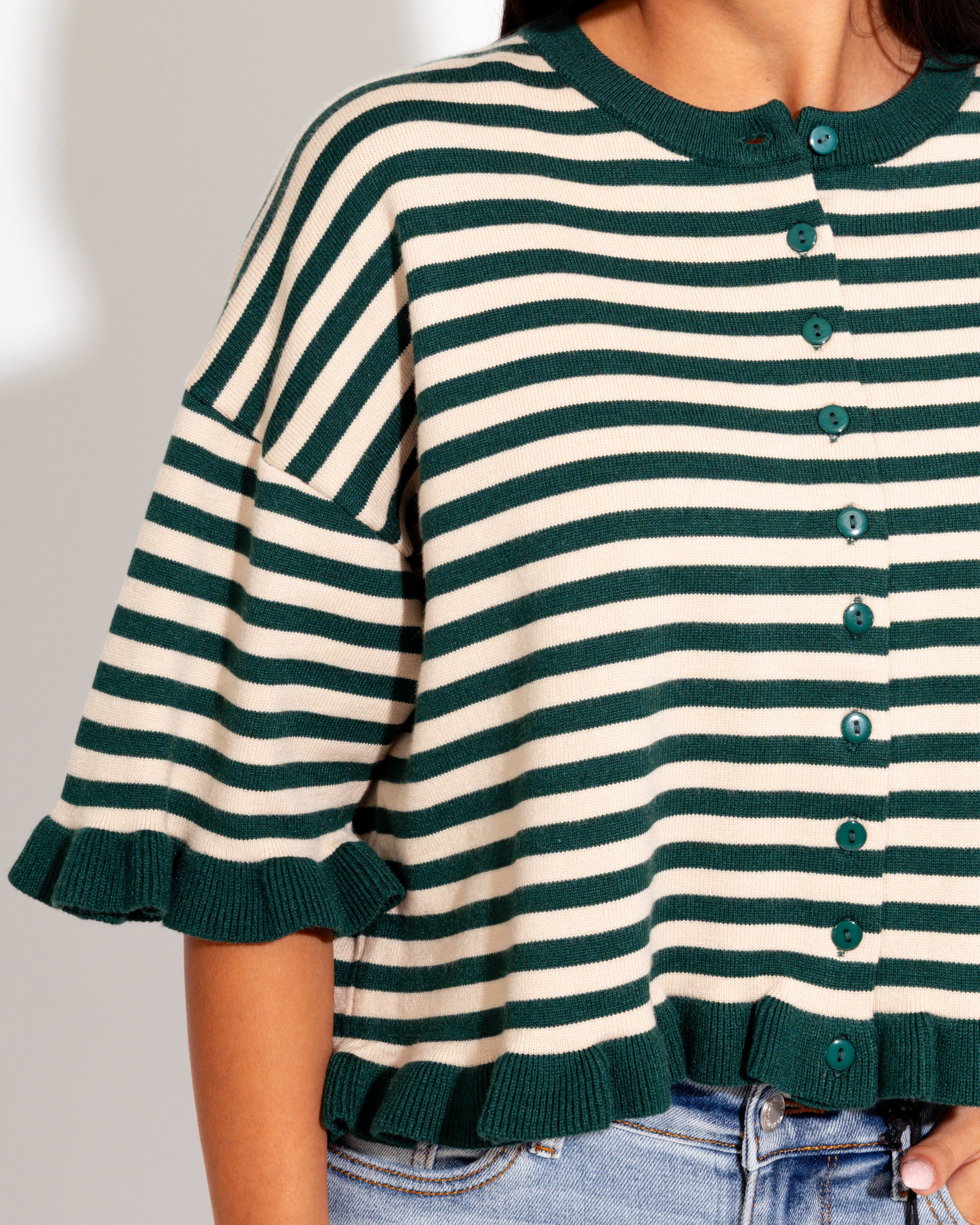 Sweet Ruffle Sleeve Detail Cardigan