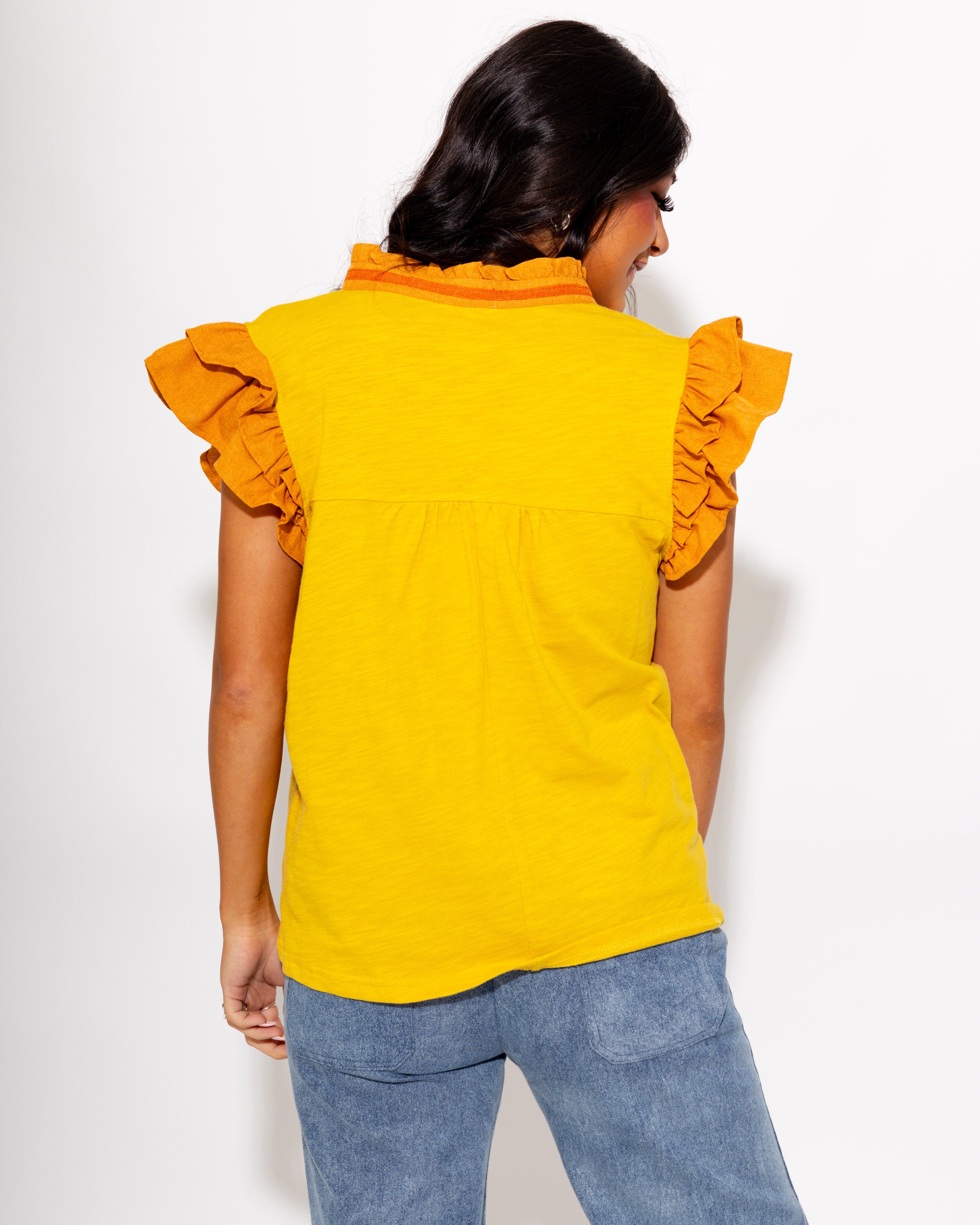 Double Ruffle Sleeve Top