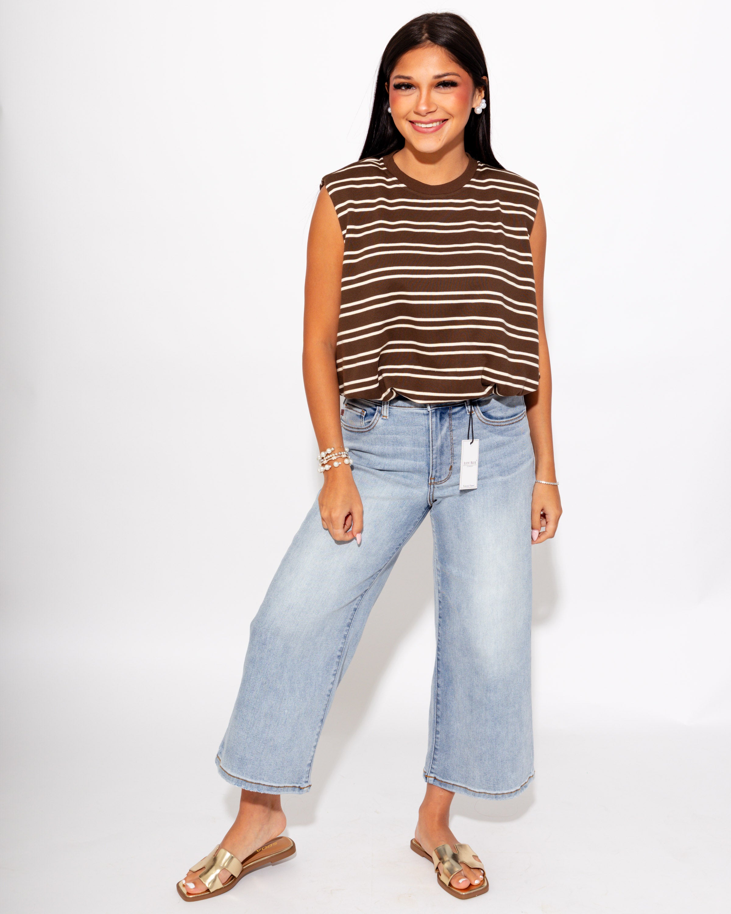 Classic Stripe Bubble Hem Top