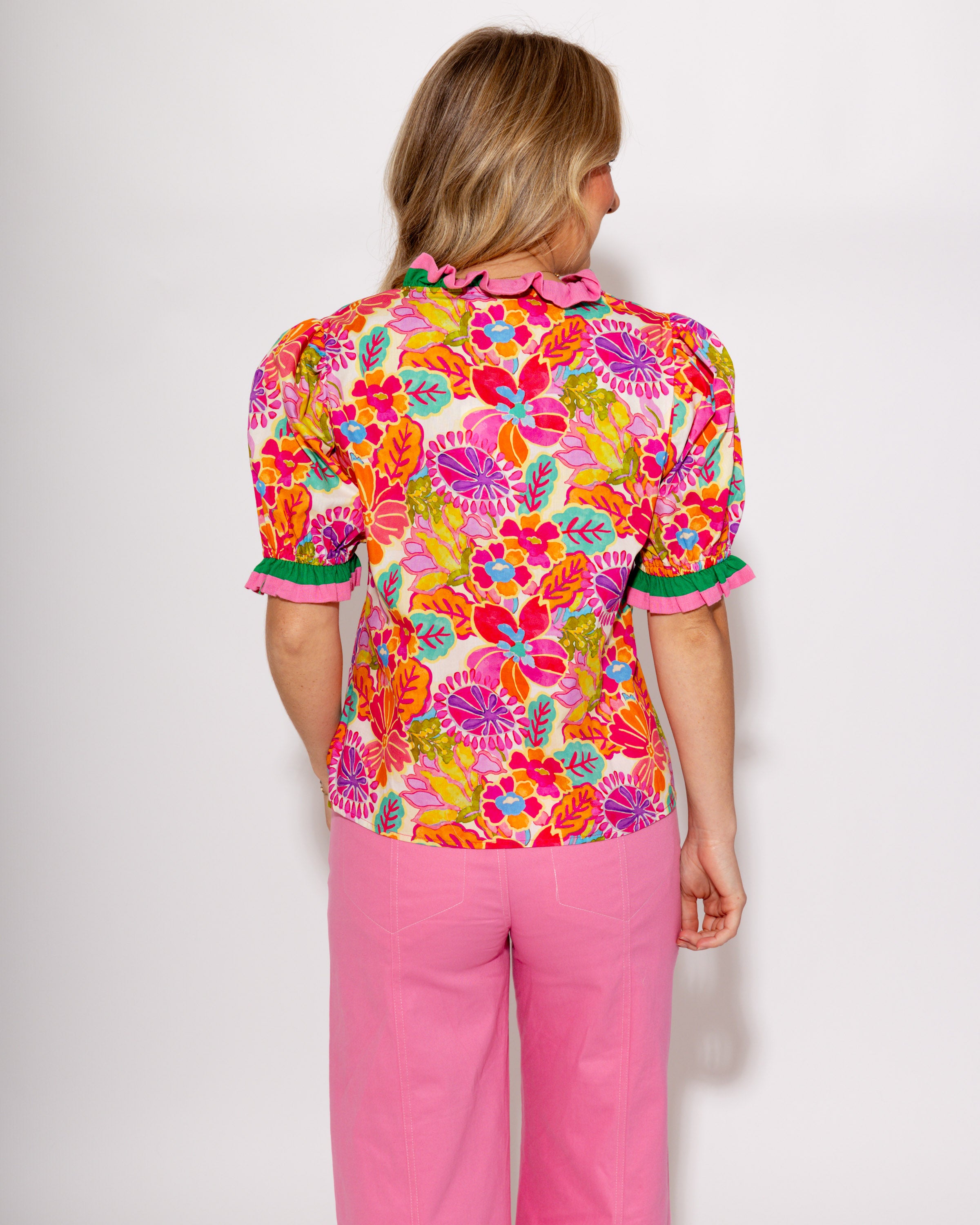 Floral Charm Ruffle Top