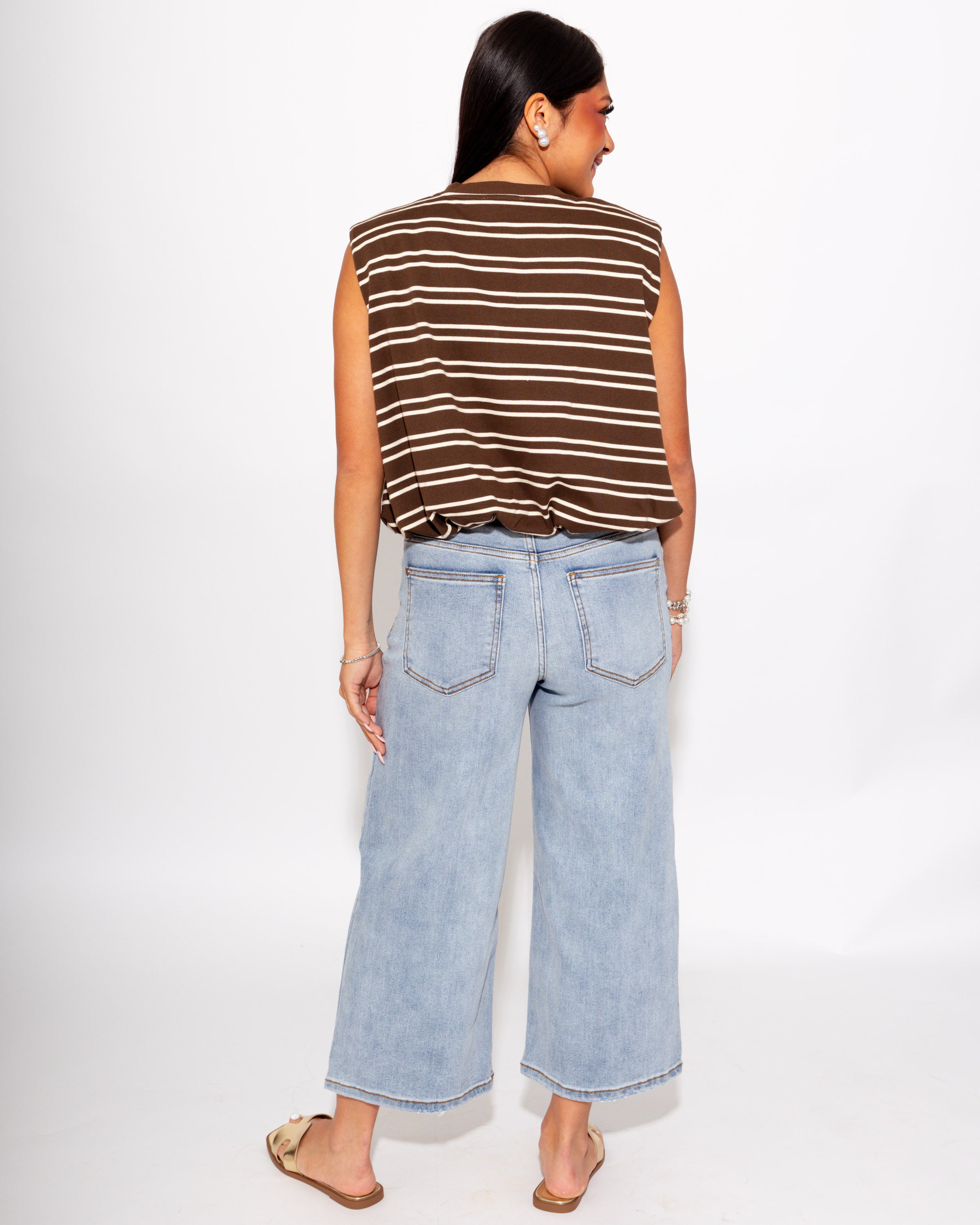 Classic Stripe Bubble Hem Top