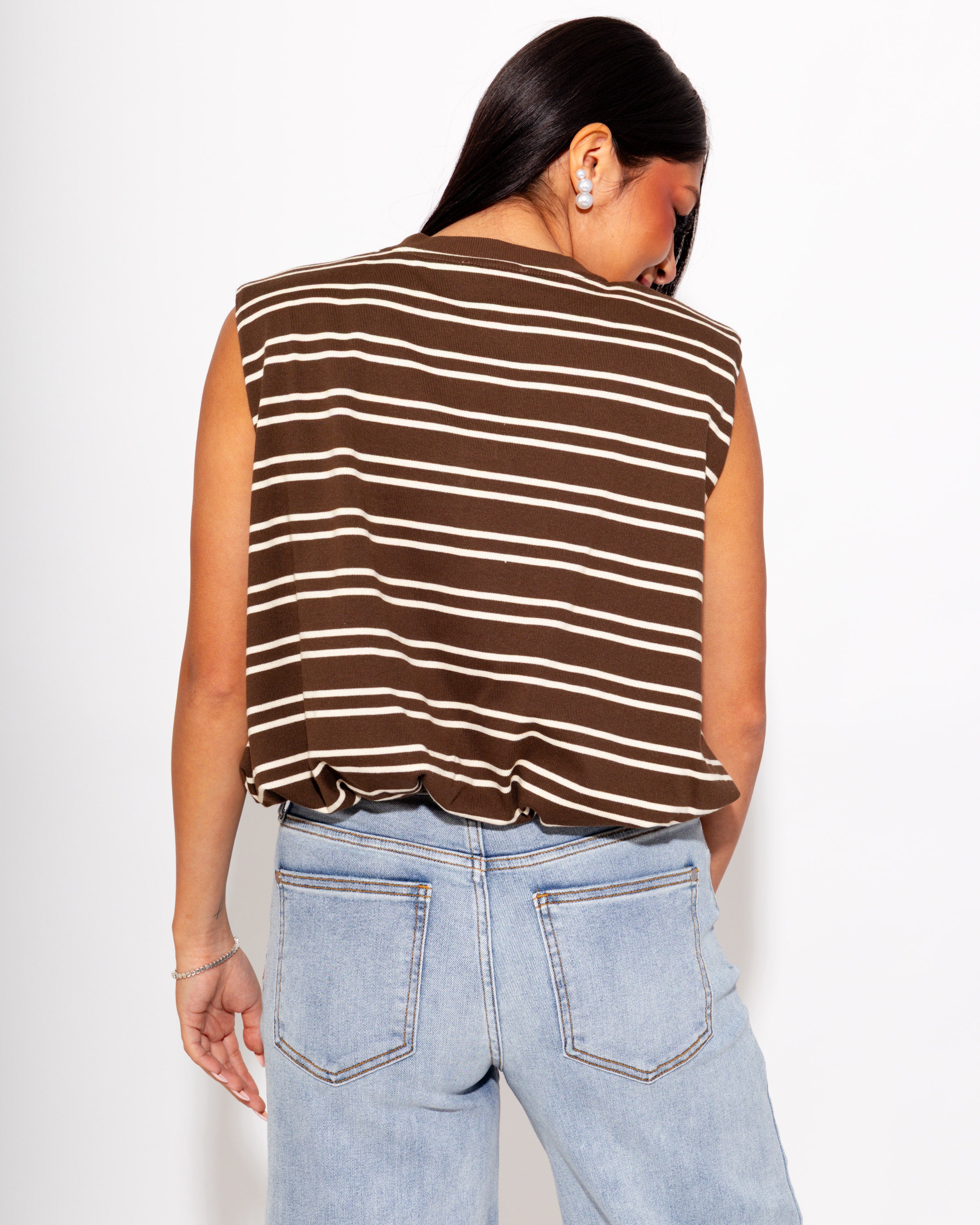 Classic Stripe Bubble Hem Top