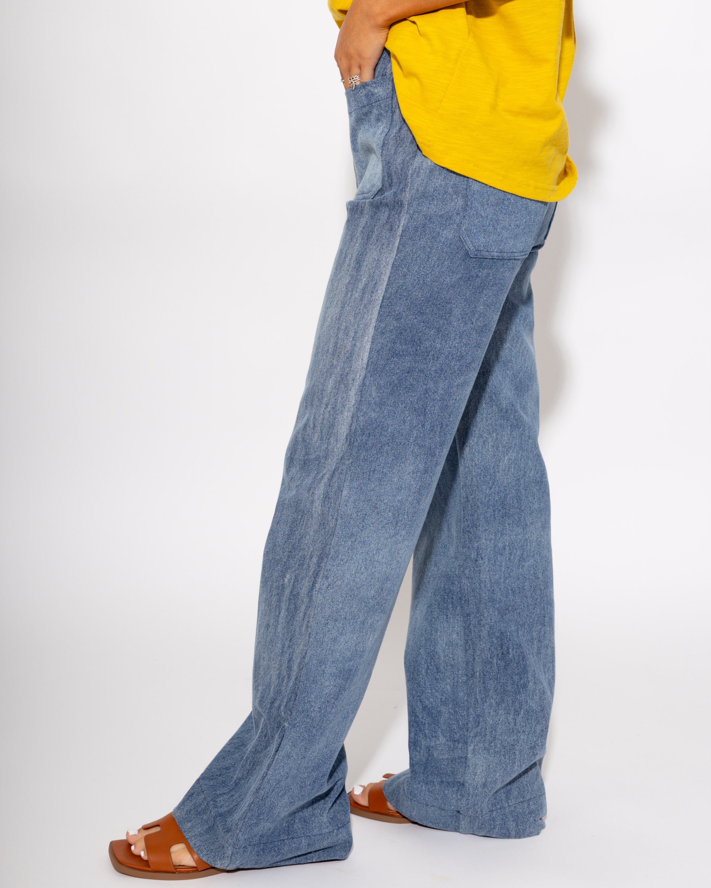 Floral Embroidered Wide Leg Pants