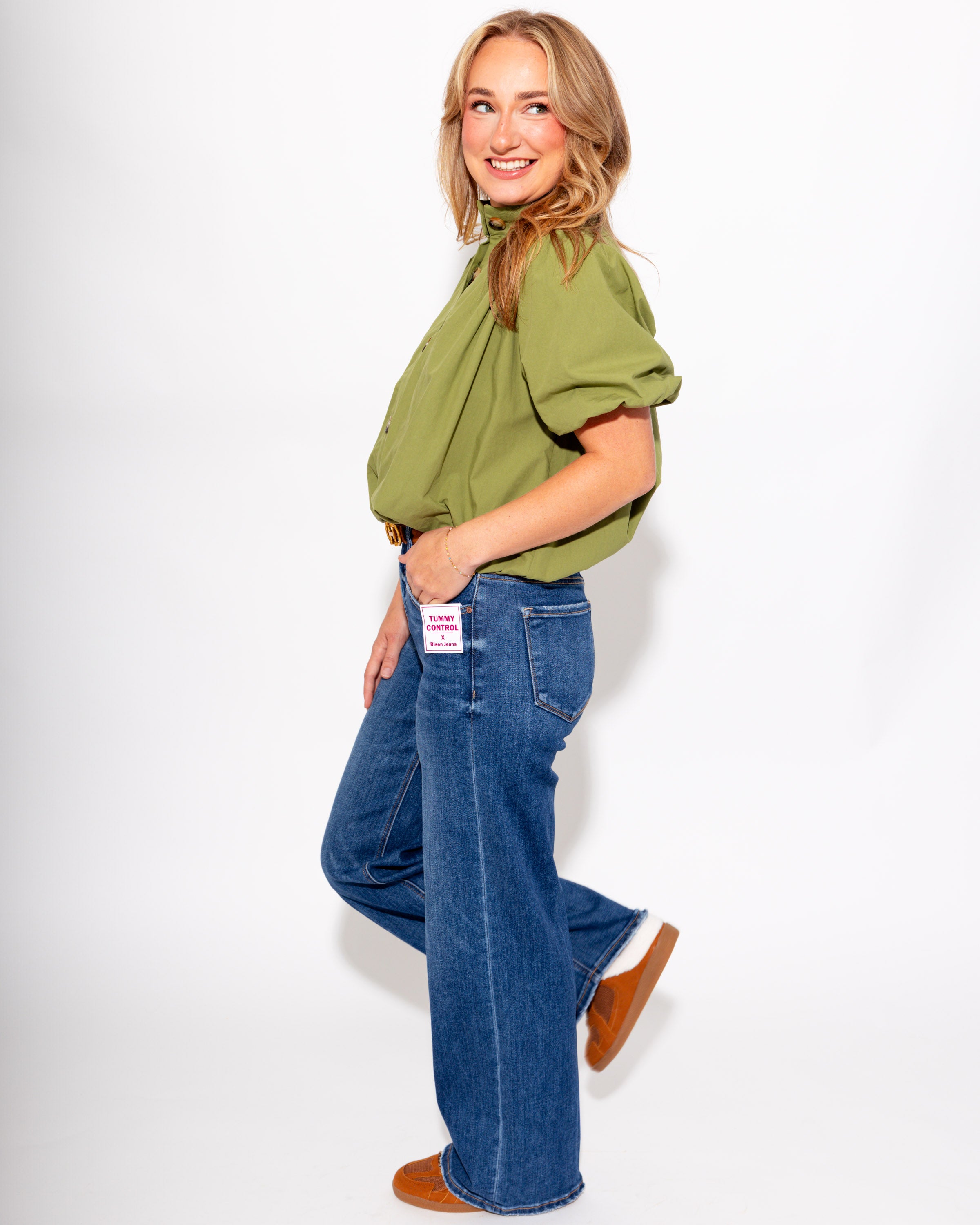 Tummy Control High Rise Ankle Straight Jean