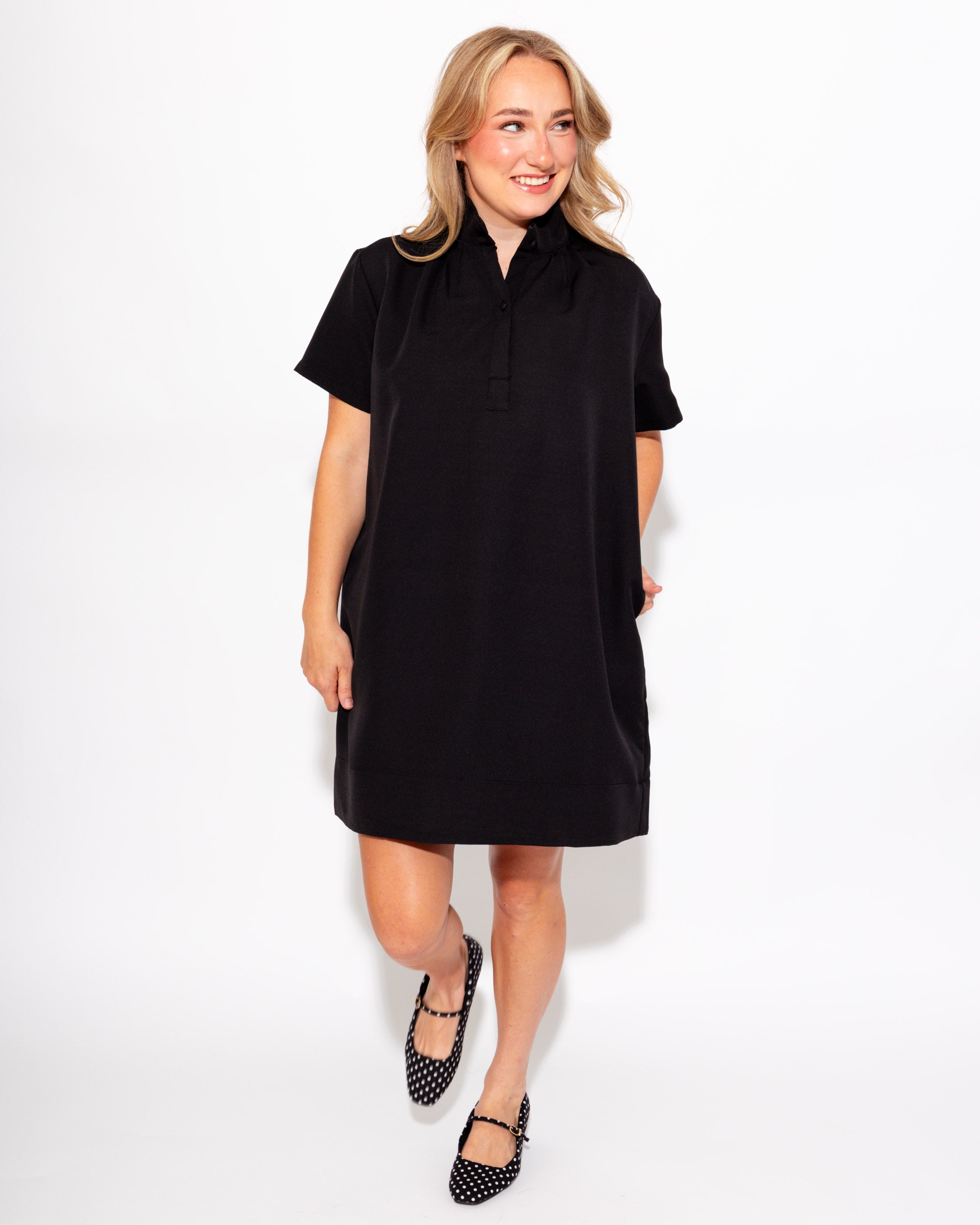 Elevated Shift Dress in Black