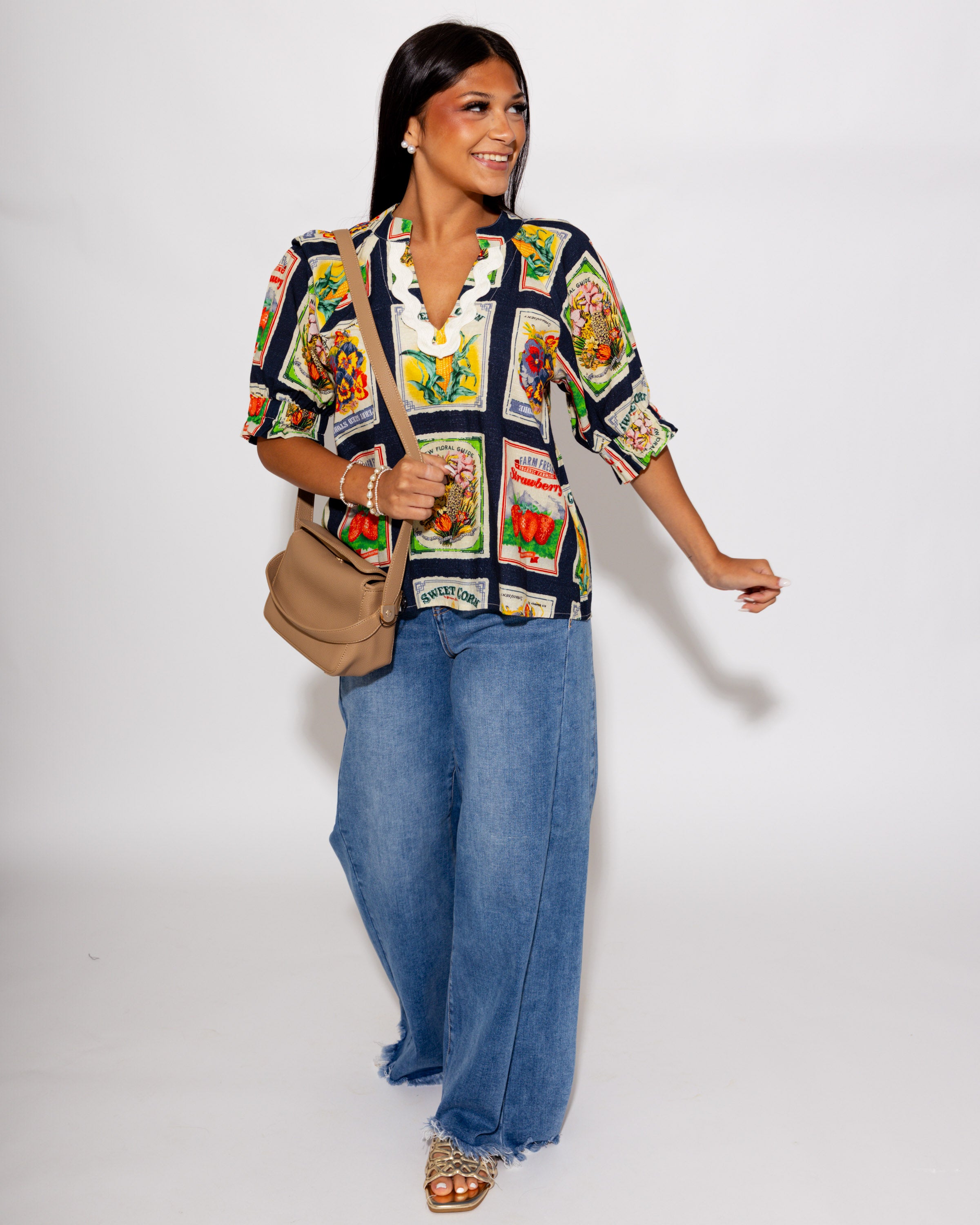 High Rise Ankle Wide Jeans
