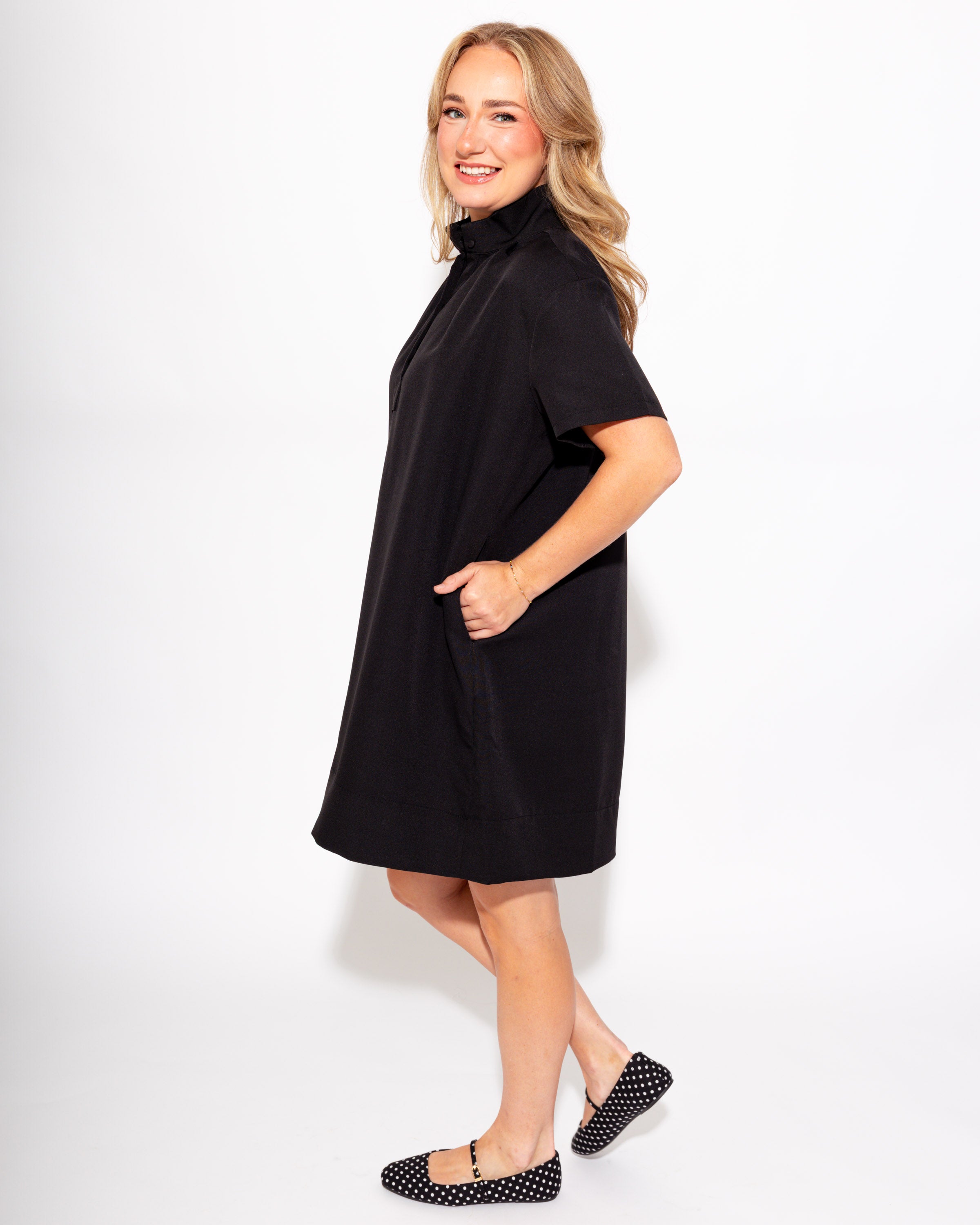 Elevated Shift Dress in Black