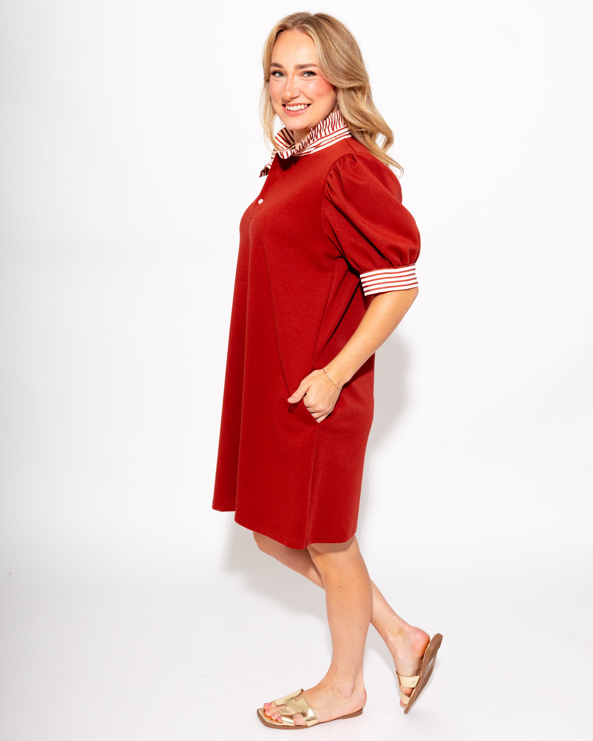 Rally Ready Polo Dress in Rust
