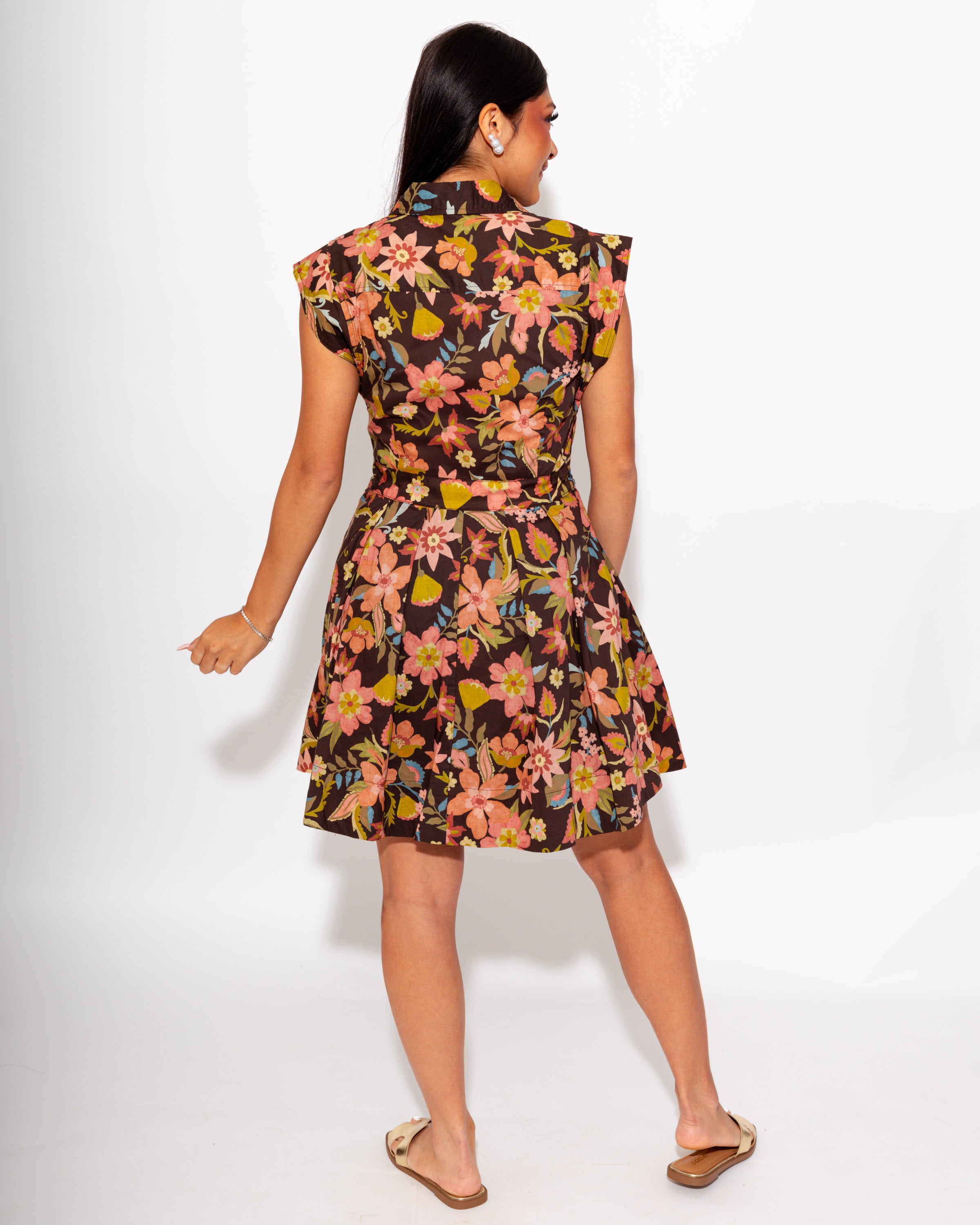 Fall Floral Tie Waist Mini