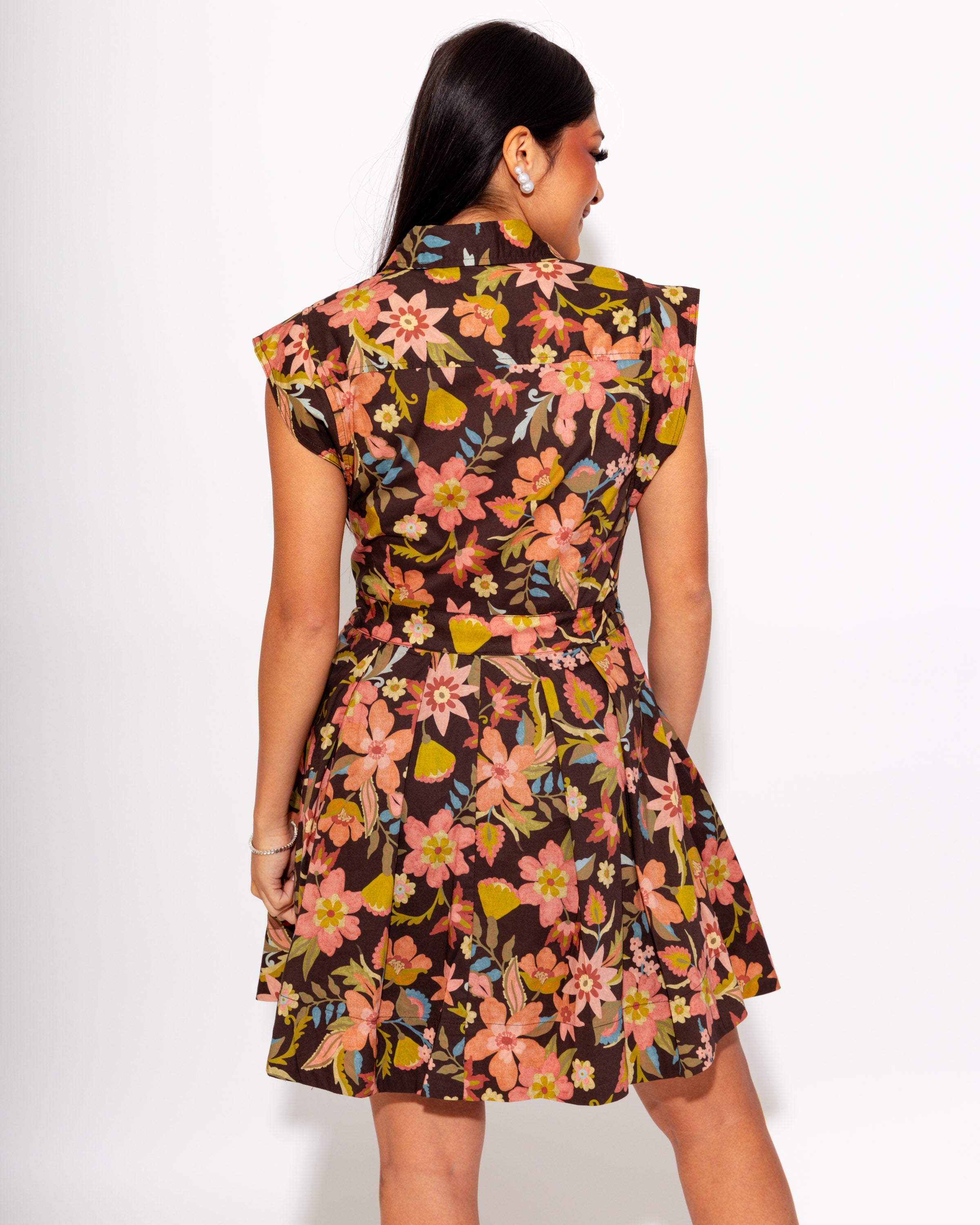 Fall Floral Tie Waist Mini