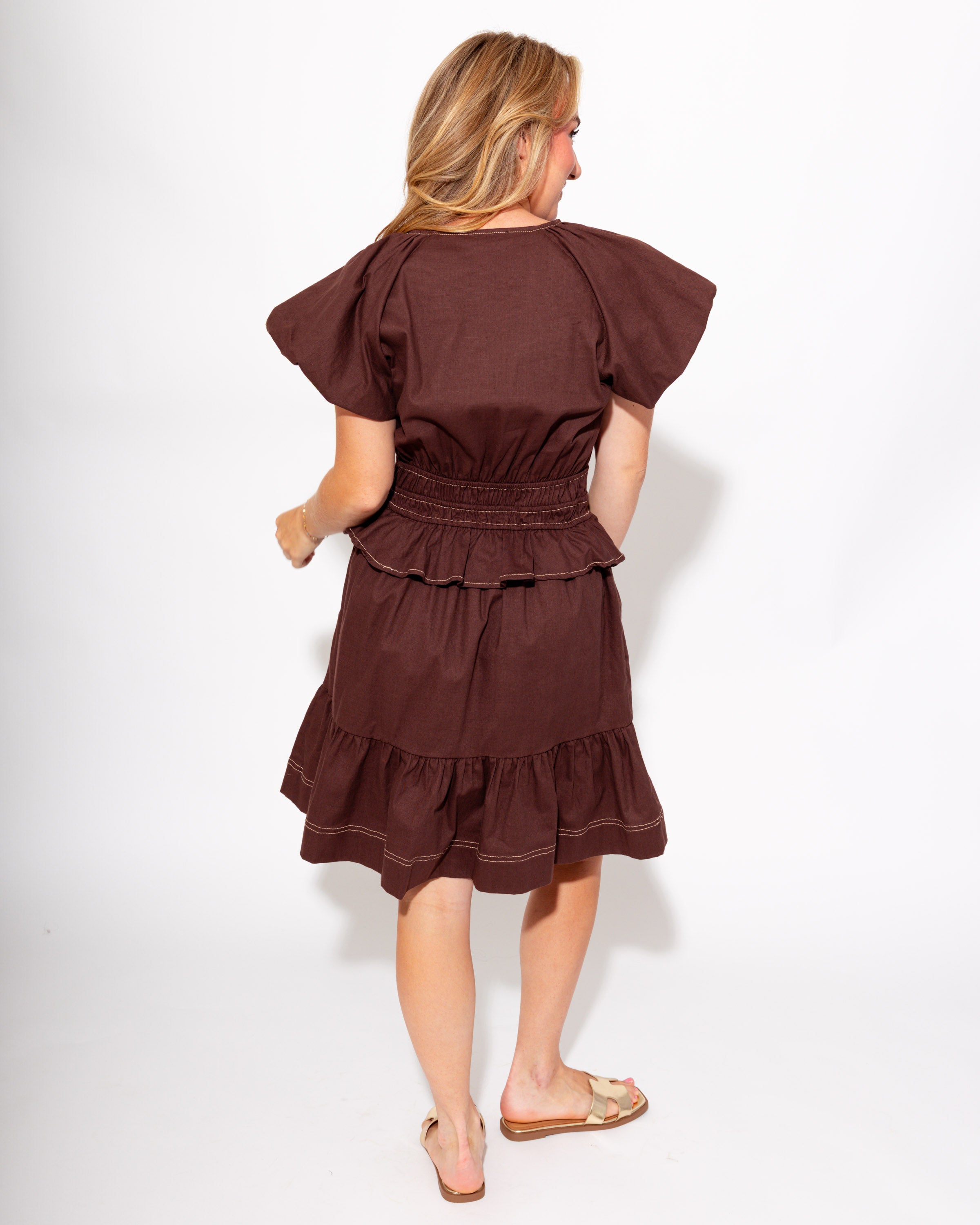 Cinched & Sweet Ruffle Dress
