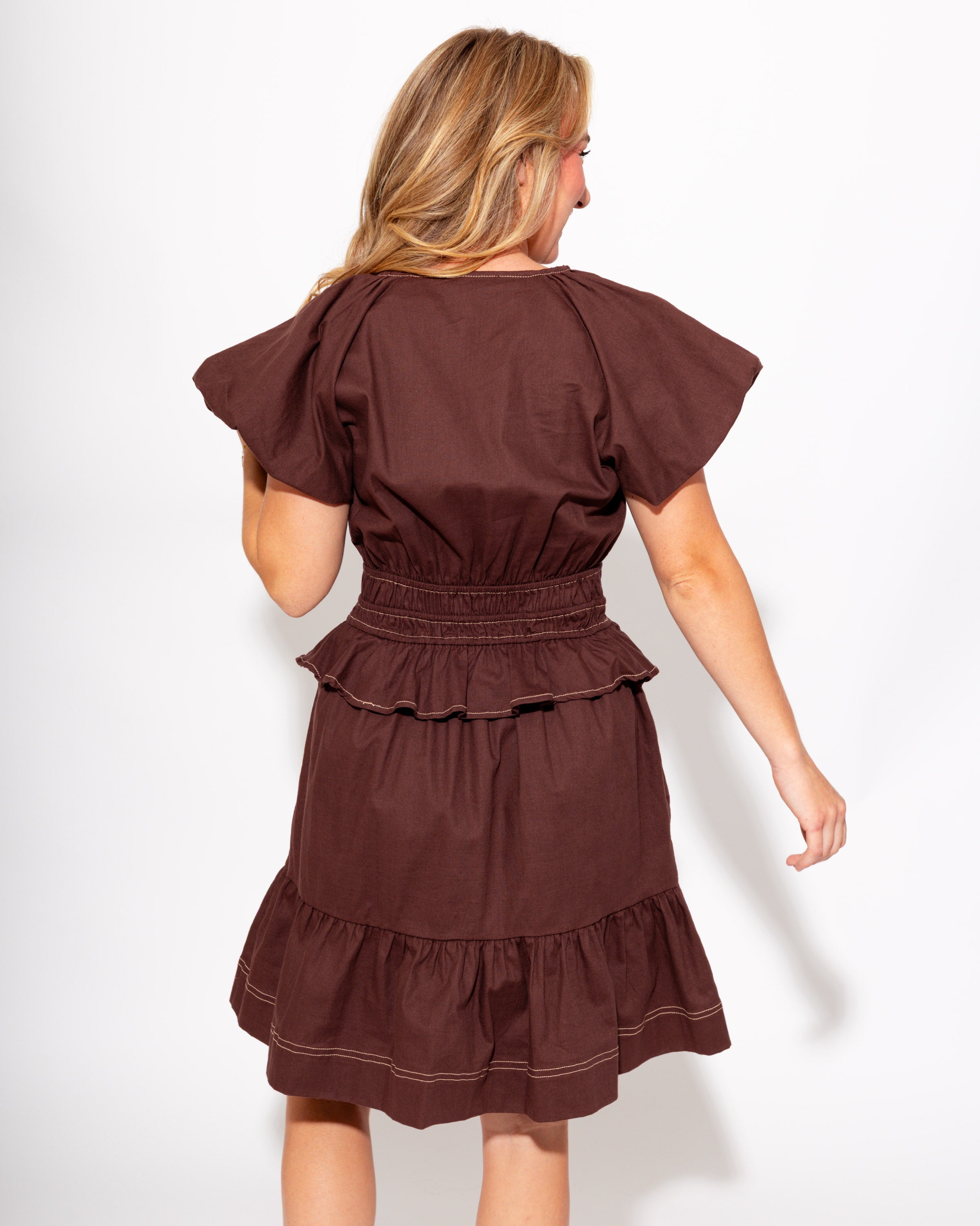 Cinched & Sweet Ruffle Dress