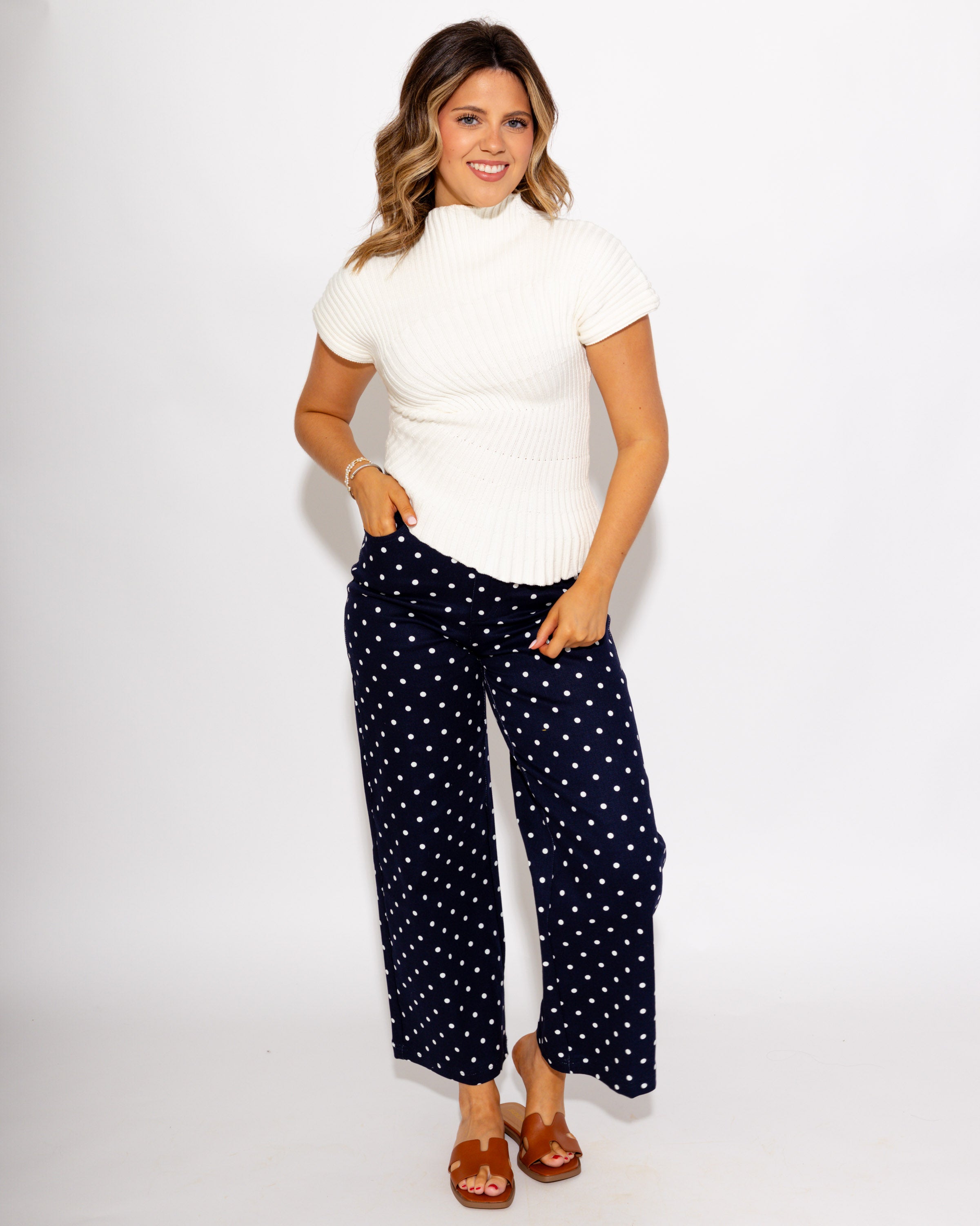 Asymmetric Hem Ribbed Top