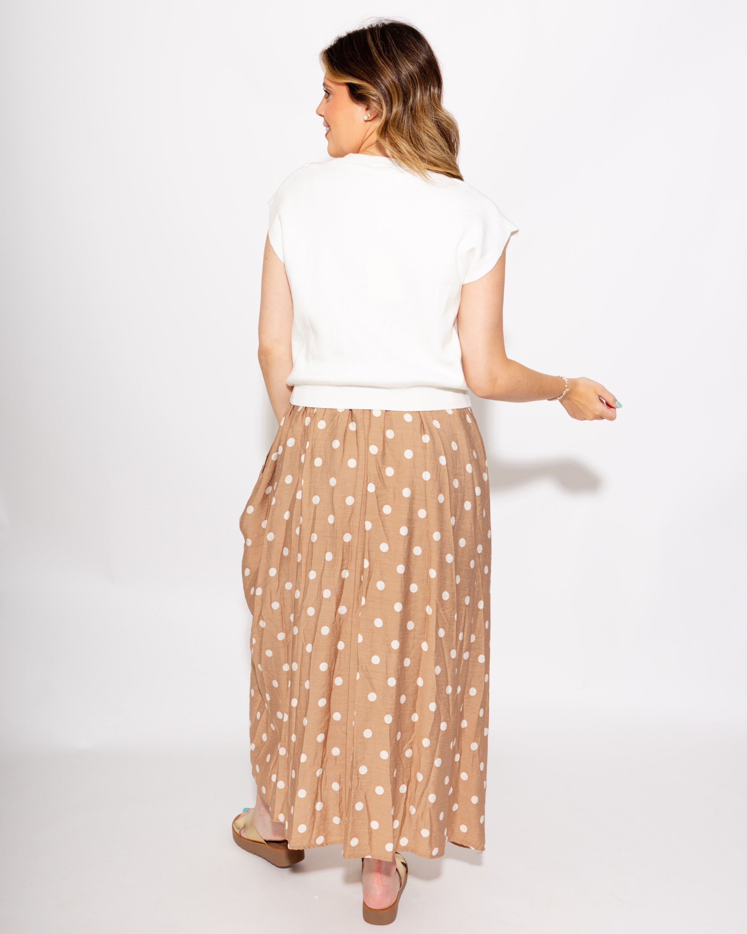 Effortless Layered Polka Dot Dress