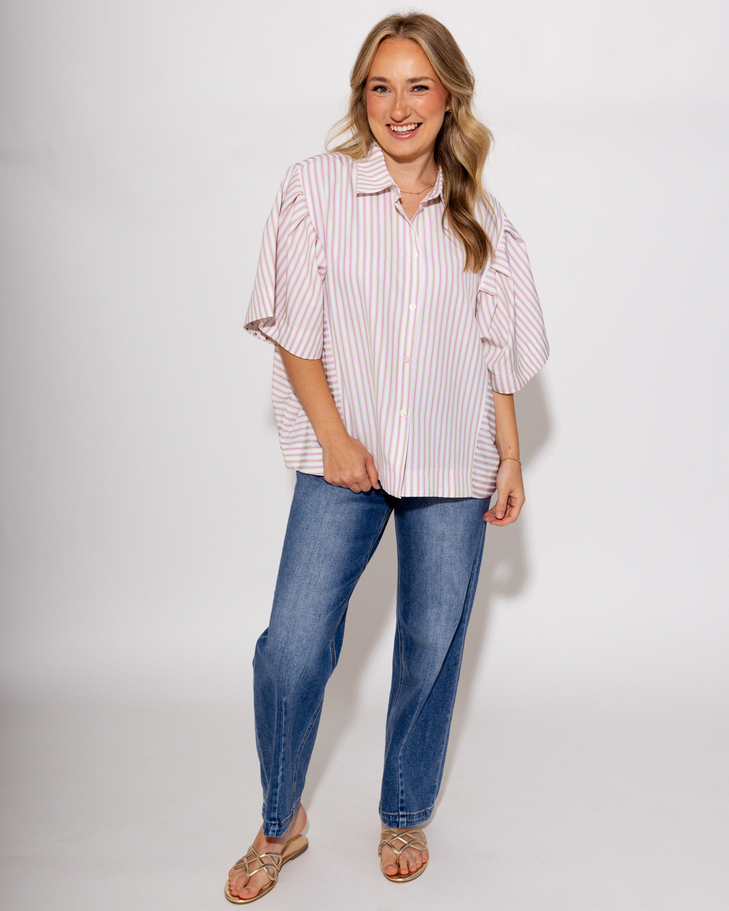 Effortless Everyday Seersucker Striped Top