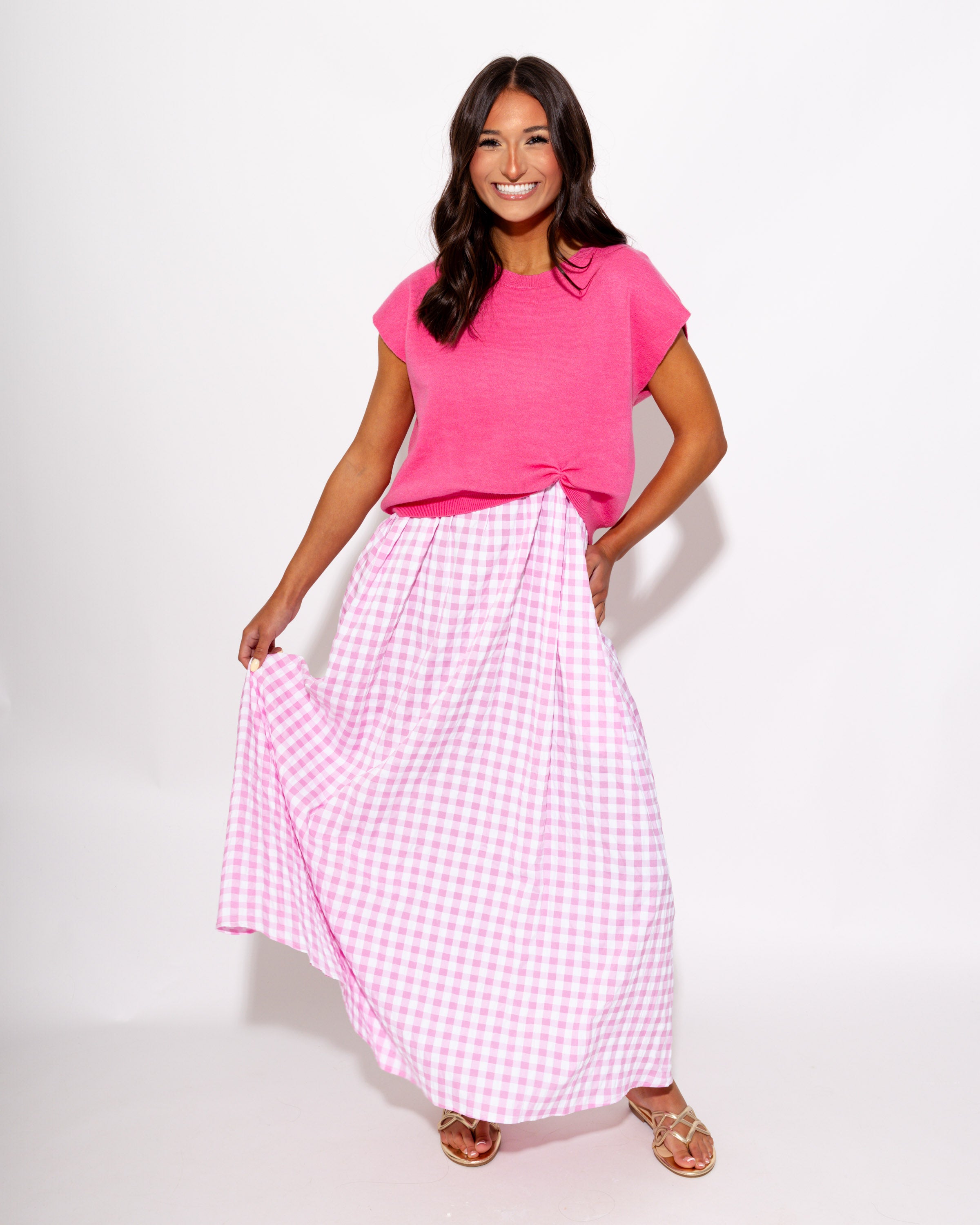 Elevated Layered Midi Dress in Pink