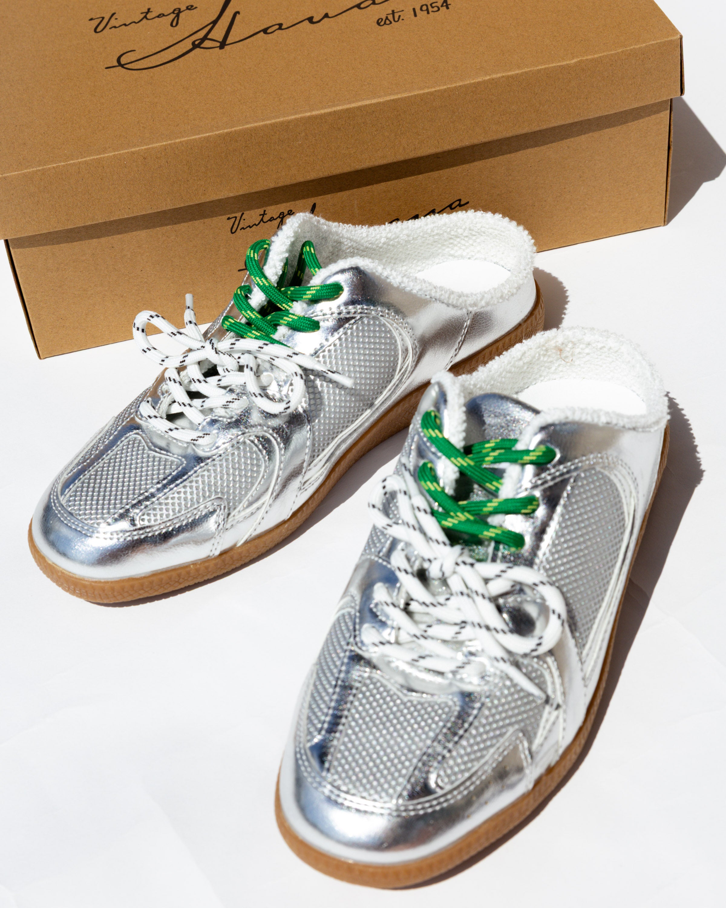 Vintage Havana Slip on Low Top Sneaker in Silver