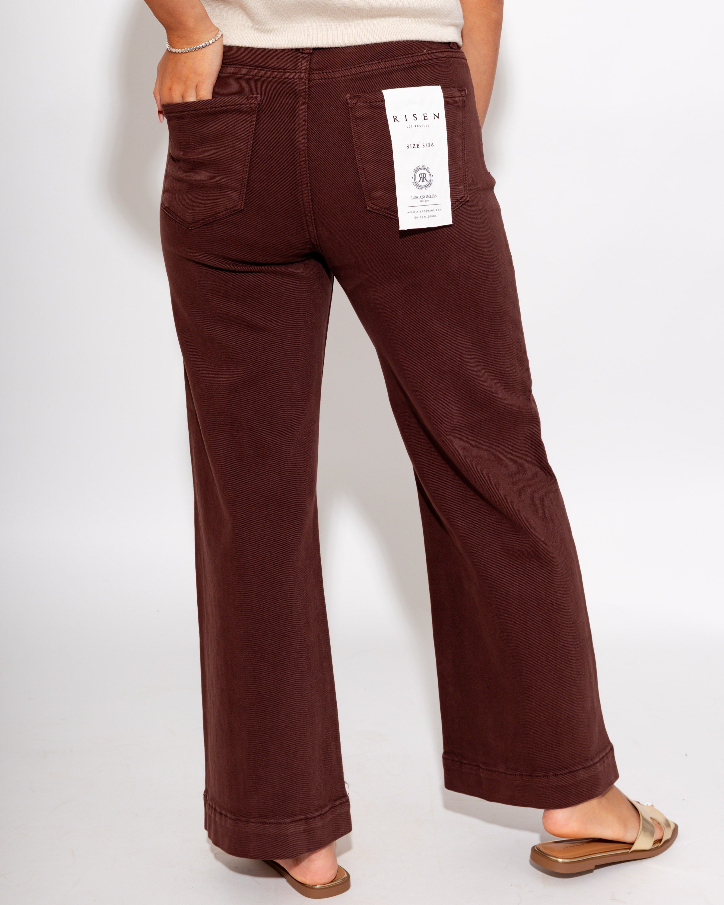 Tummy Control High Rise Pants in Chocolate Brown